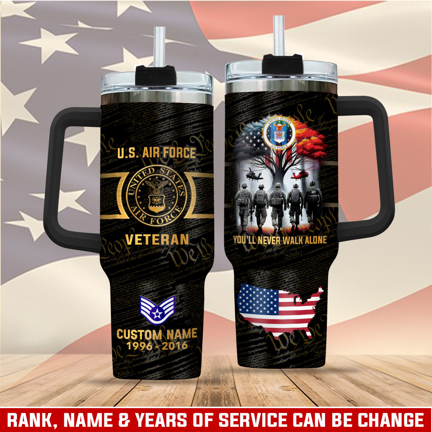 United States Air Force Custom Stanley Cup 40 oz 30 oz Tumbler With Handle
