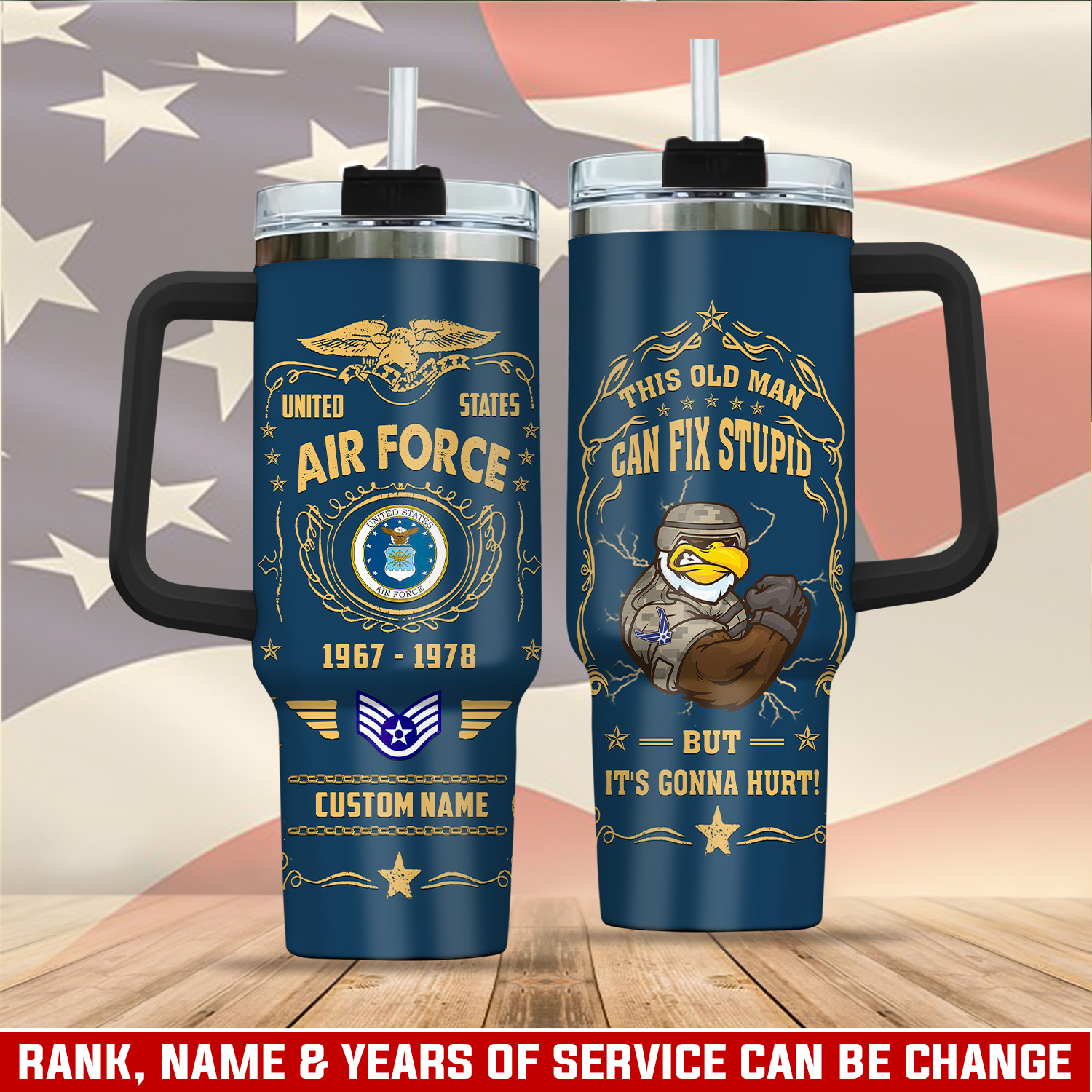 United States Air Force Custom Stanley Cup 40 oz 30 oz Tumbler With Handle