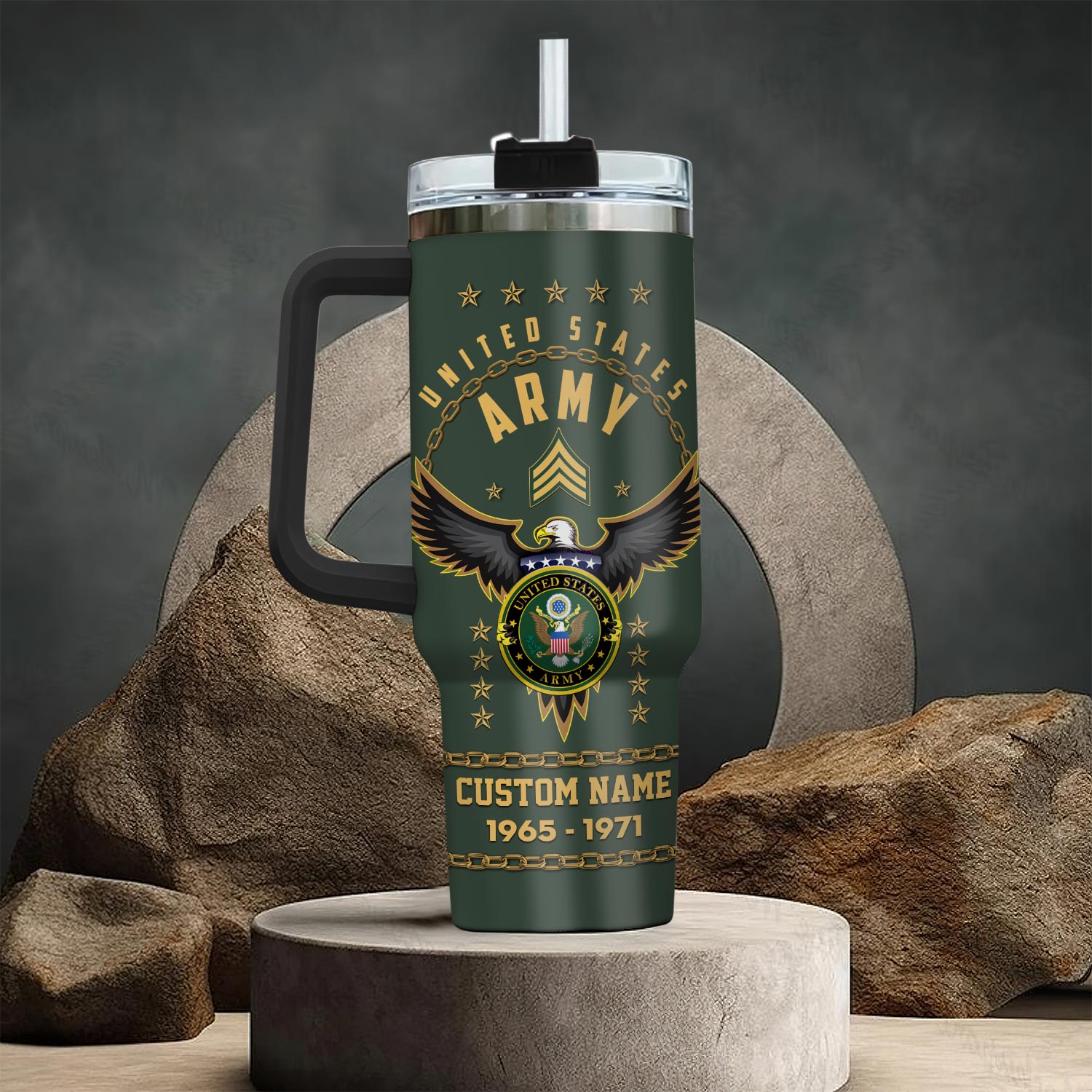United States Army Branch Custom Stanley Cup 40 oz 30 oz Tumbler With Handle