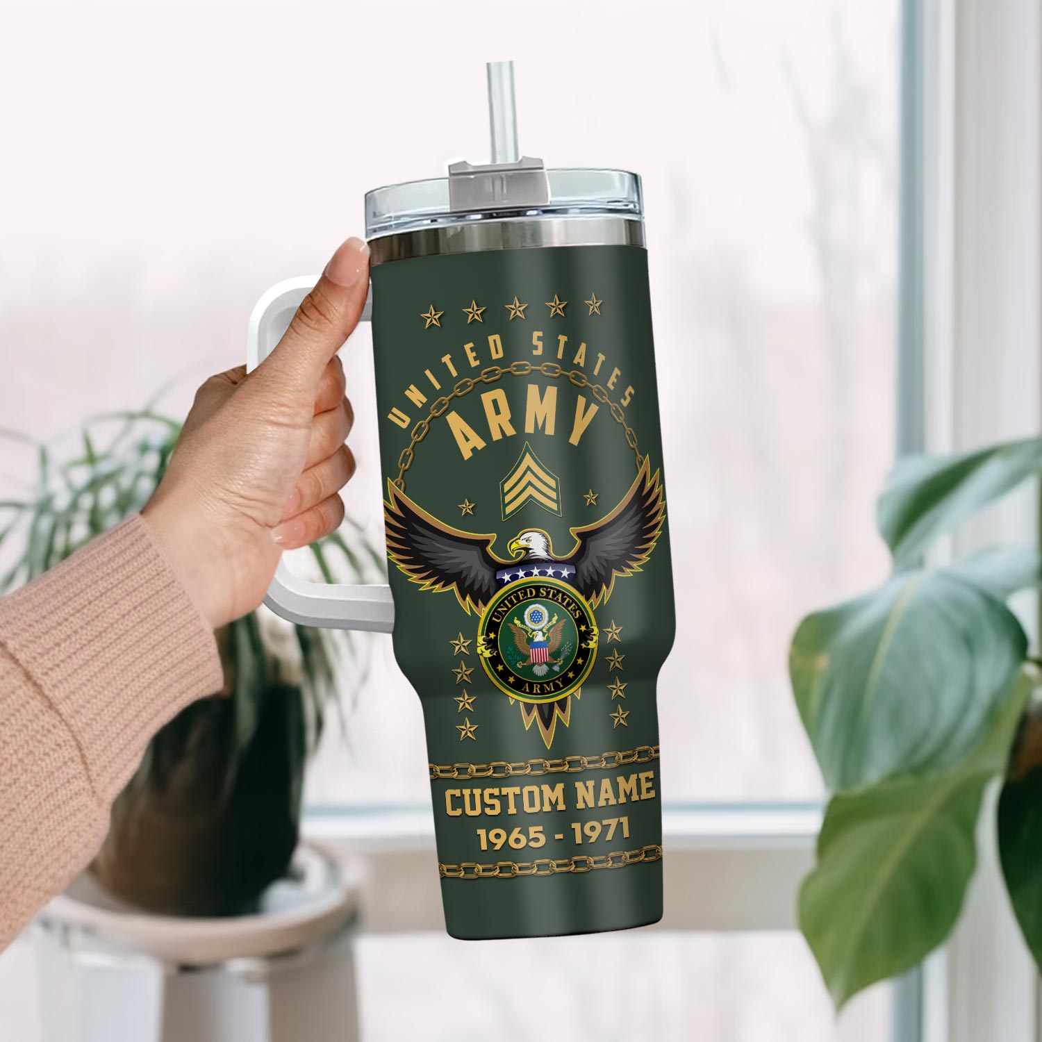 United States Army Branch Custom Stanley Cup 40 oz 30 oz Tumbler With Handle