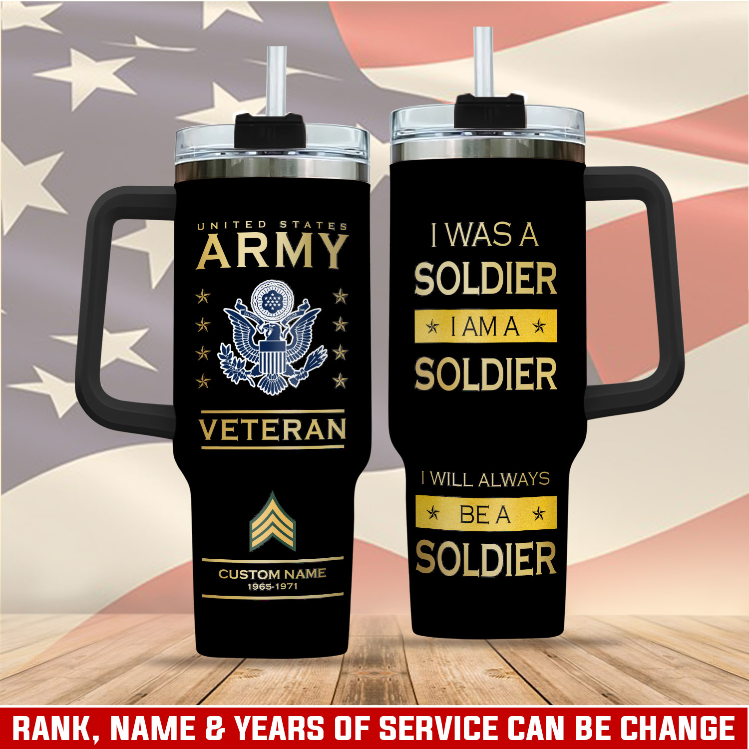 United States Army Custom Stanley Cup 40 oz 30 oz Tumbler With Handle