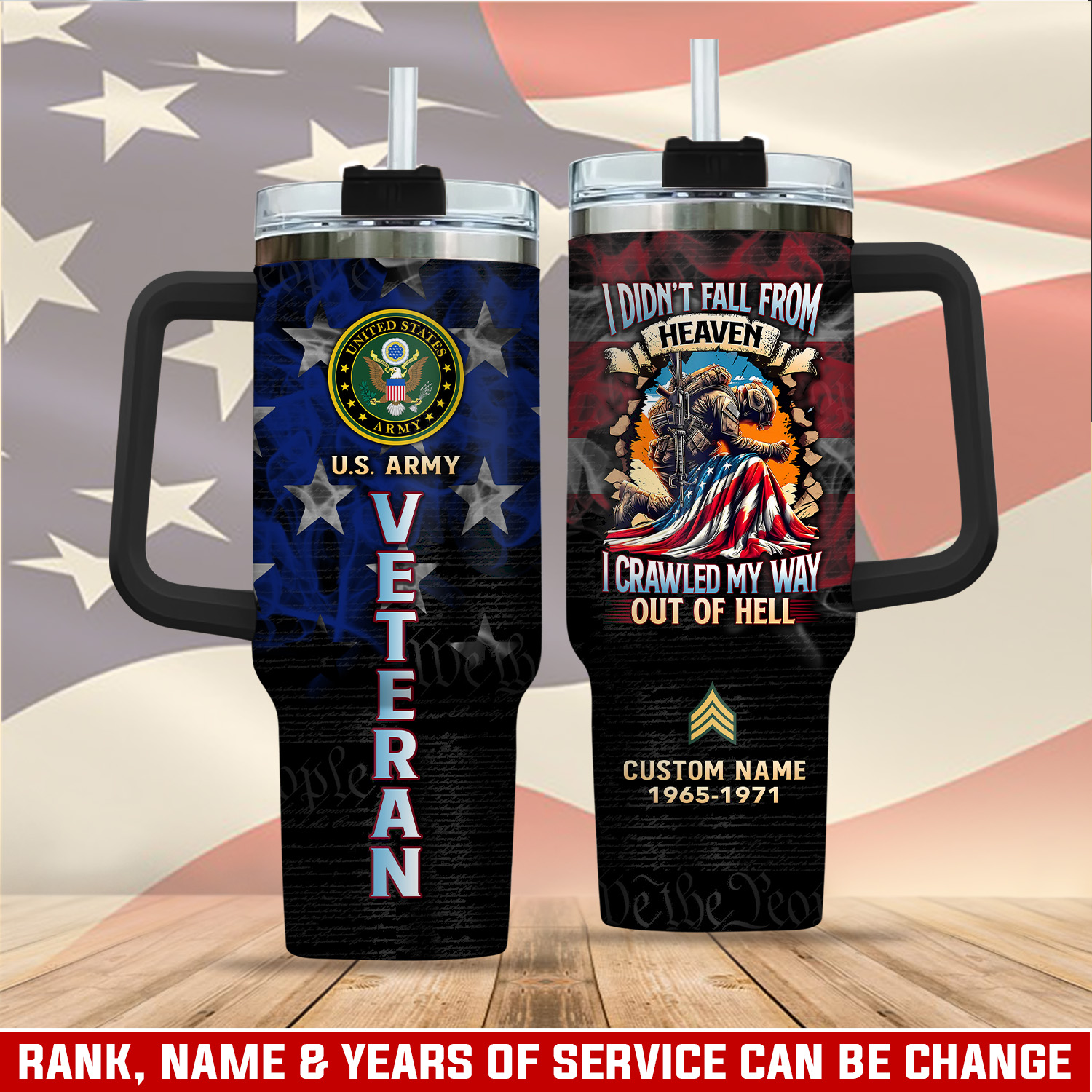 United States Army Custom Stanley Cup 40 oz 30 oz Tumbler With Handle