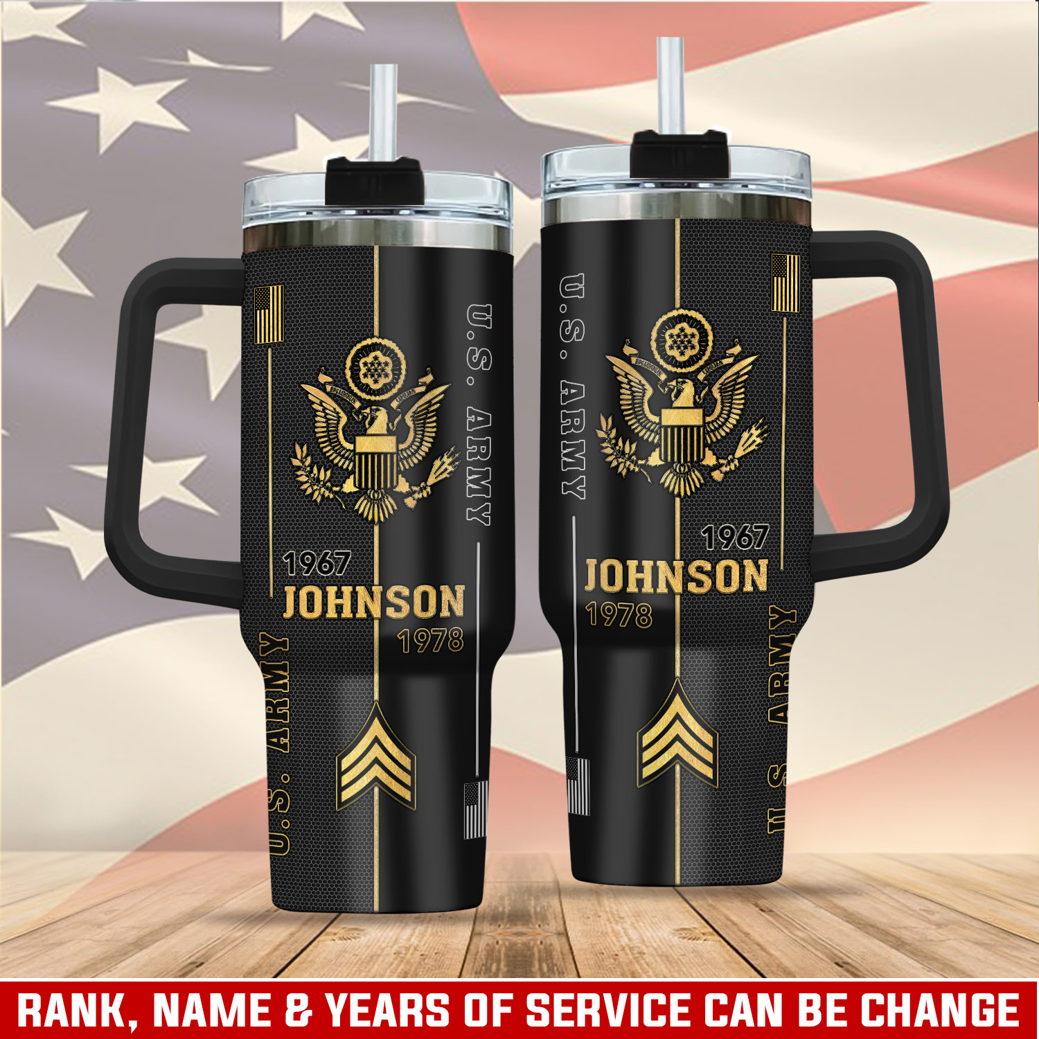 United States Army Custom Stanley Cup 40 oz 30 oz Tumbler With Handle