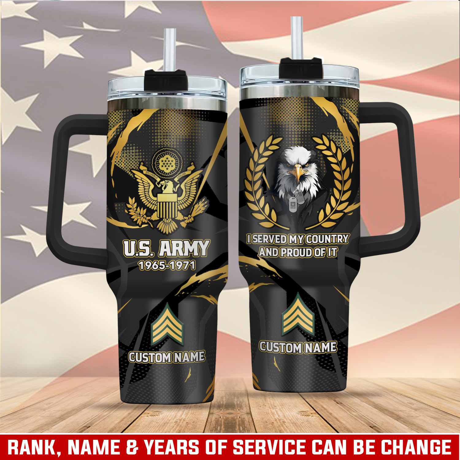 United States Army Custom Stanley Cup 40 oz 30 oz Tumbler With Handle