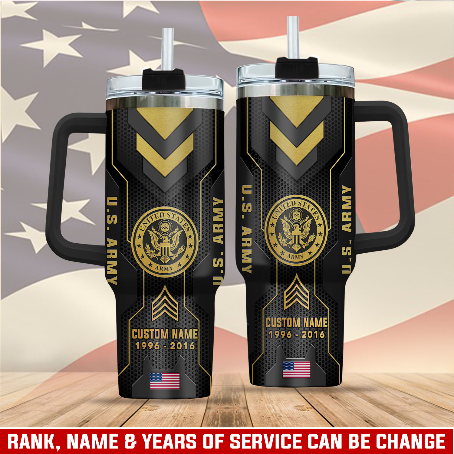 United States Army Custom Stanley Cup 40 oz 30 oz Tumbler With Handle
