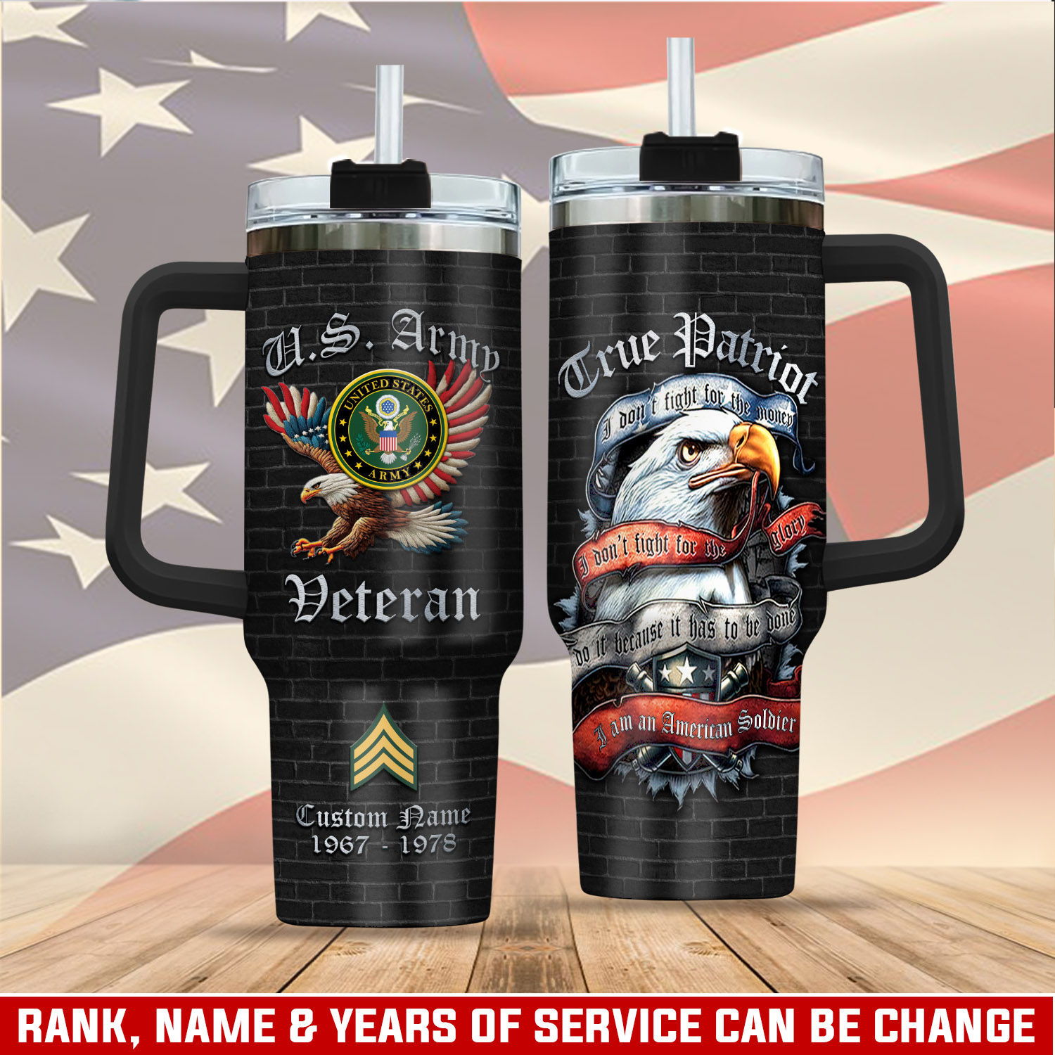 United States Army Custom Stanley Cup 40 oz 30 oz Tumbler With Handle