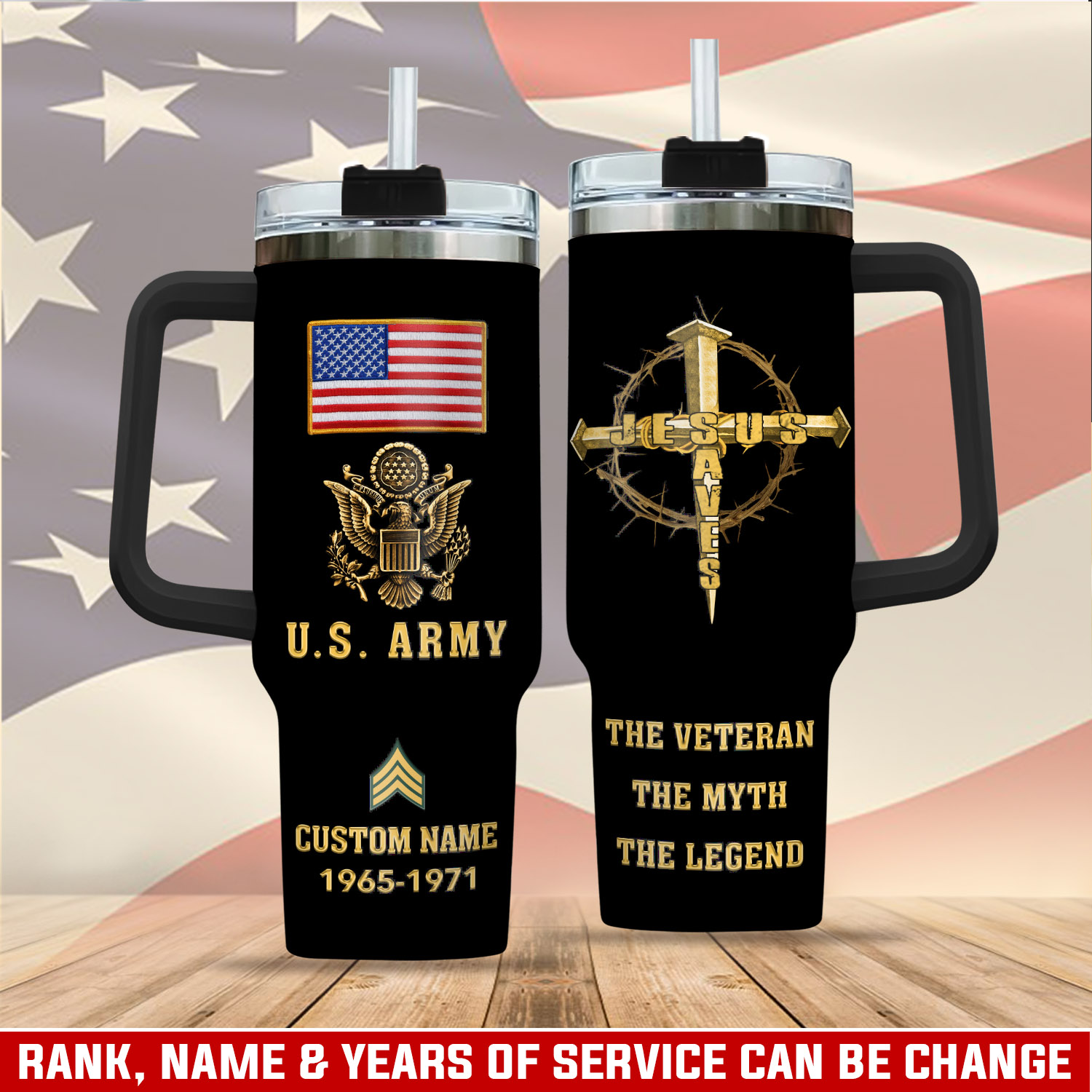 United States Army Custom Stanley Cup 40 oz 30 oz Tumbler With Handle