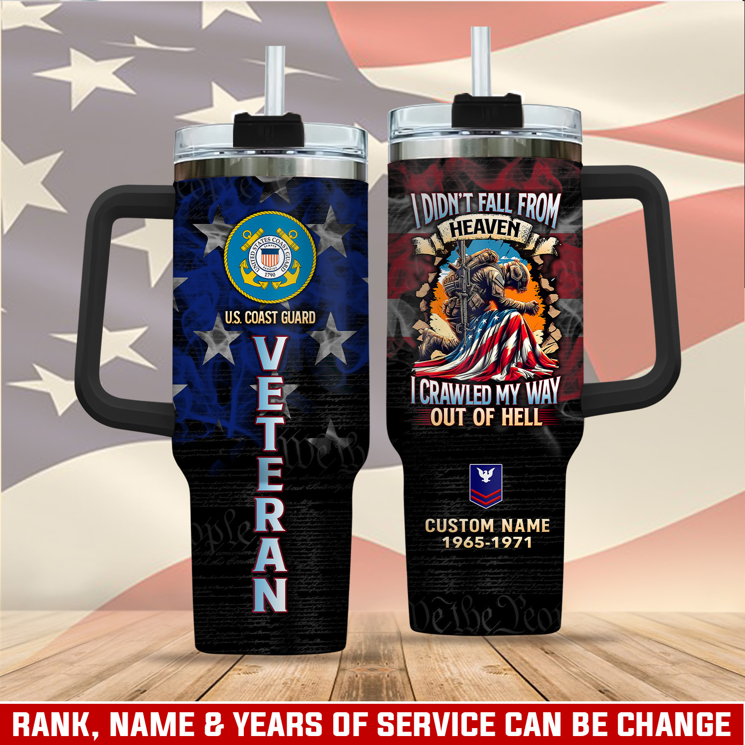 United States Coast Guard Custom Stanley Cup 40 oz 30 oz Tumbler With Handle