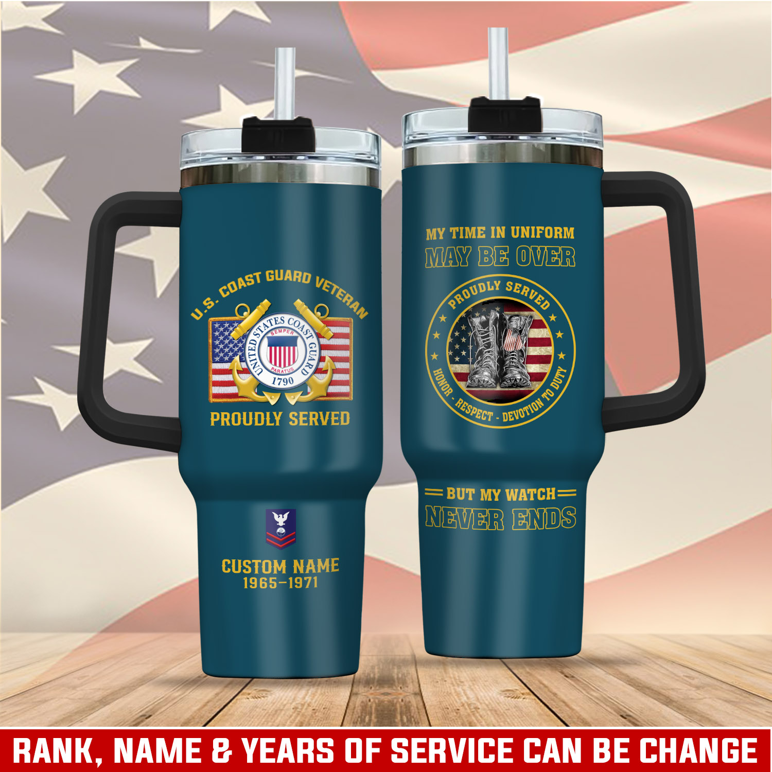 United States Coast Guard Custom Stanley Cup 40 oz 30 oz Tumbler With Handle