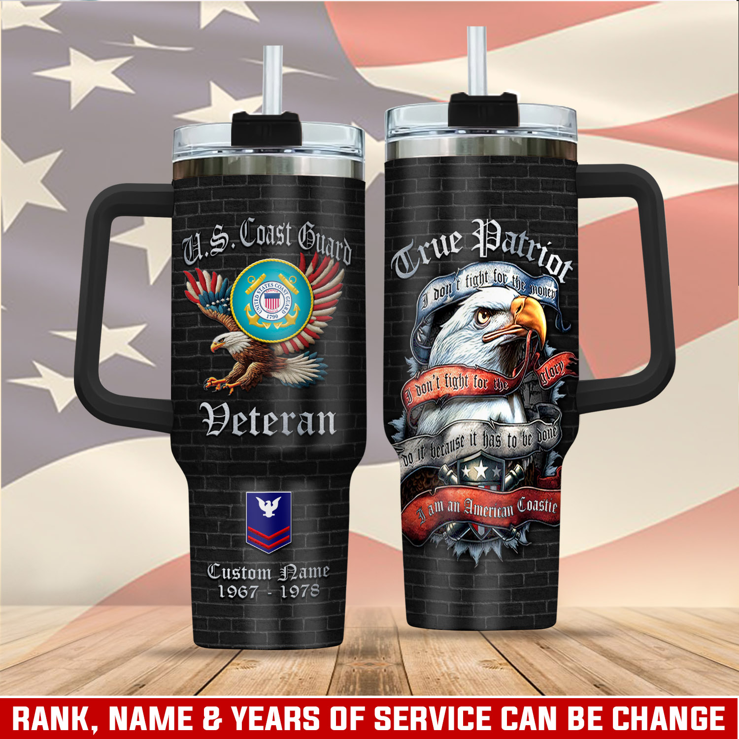 United States Coast Guard Custom Stanley Cup 40 oz 30 oz Tumbler With Handle