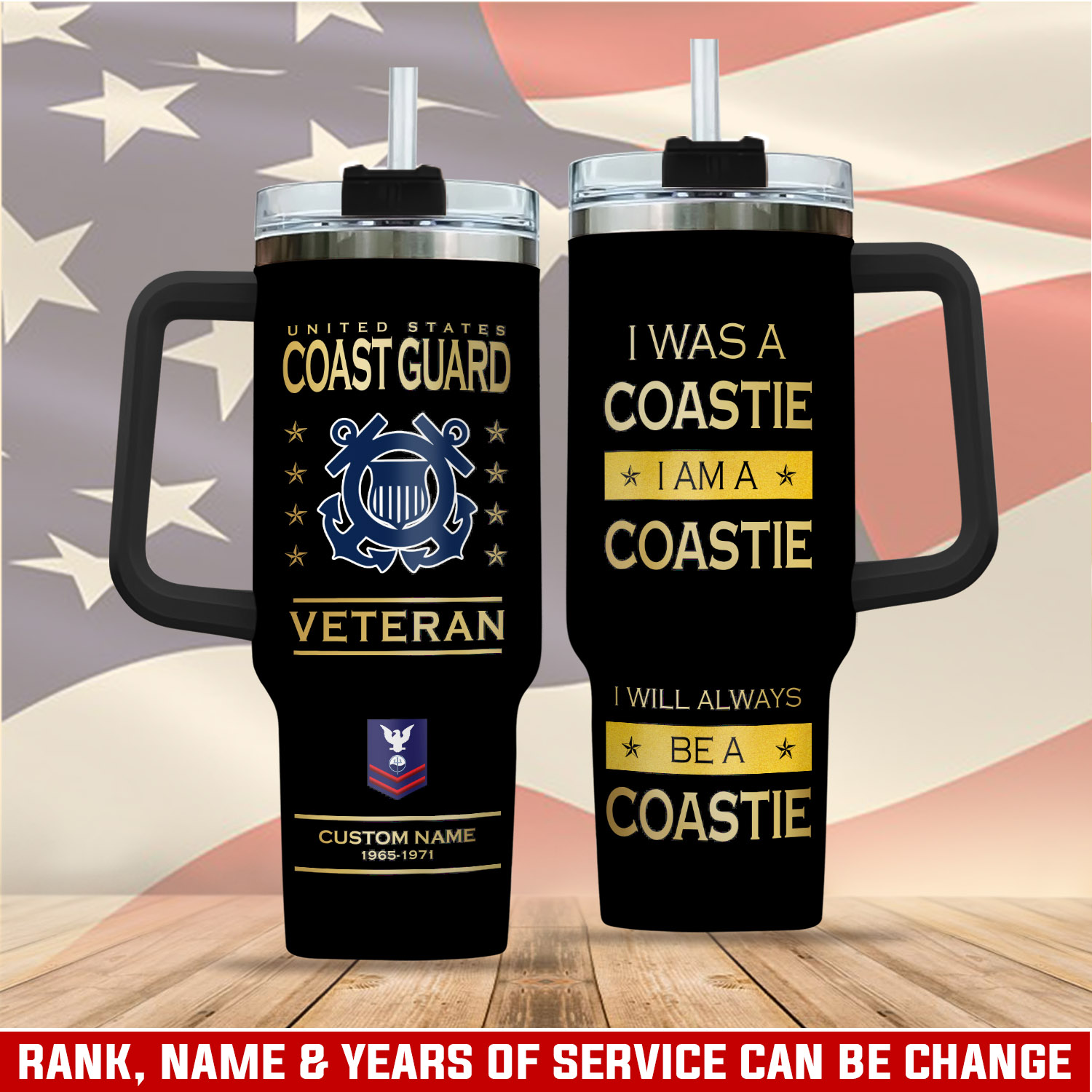 United States Coast Guard Custom Stanley Cup 40 oz 30 oz Tumbler With Handle