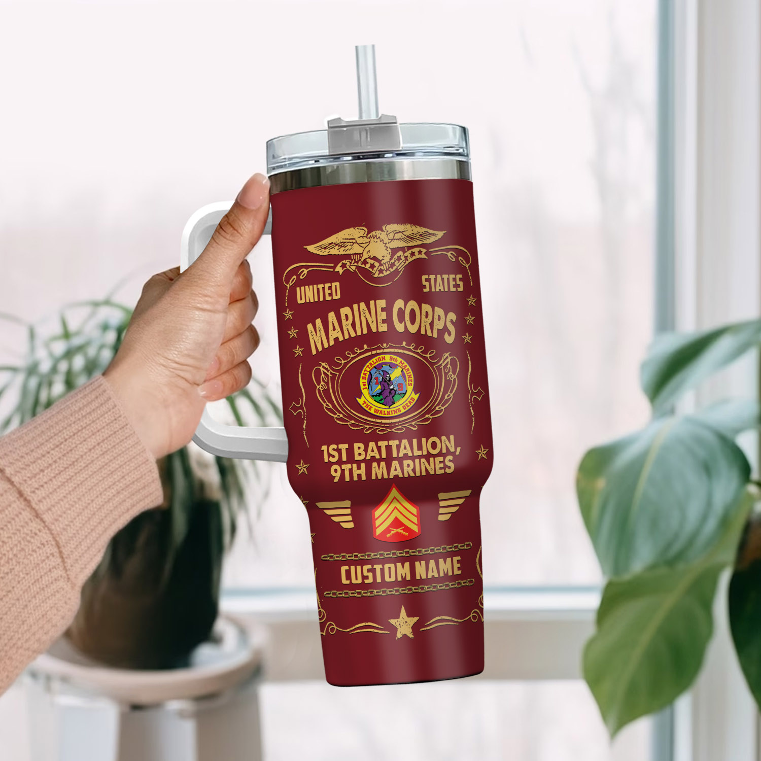 United States Marine Battalion Custom Stanley Cup 40 oz 30 oz Tumbler With Handle