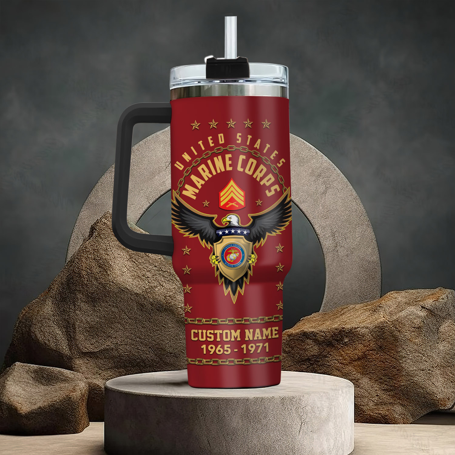 United States Marine Corps Custom Stanley Cup 40 oz 30 oz Tumbler With Handle