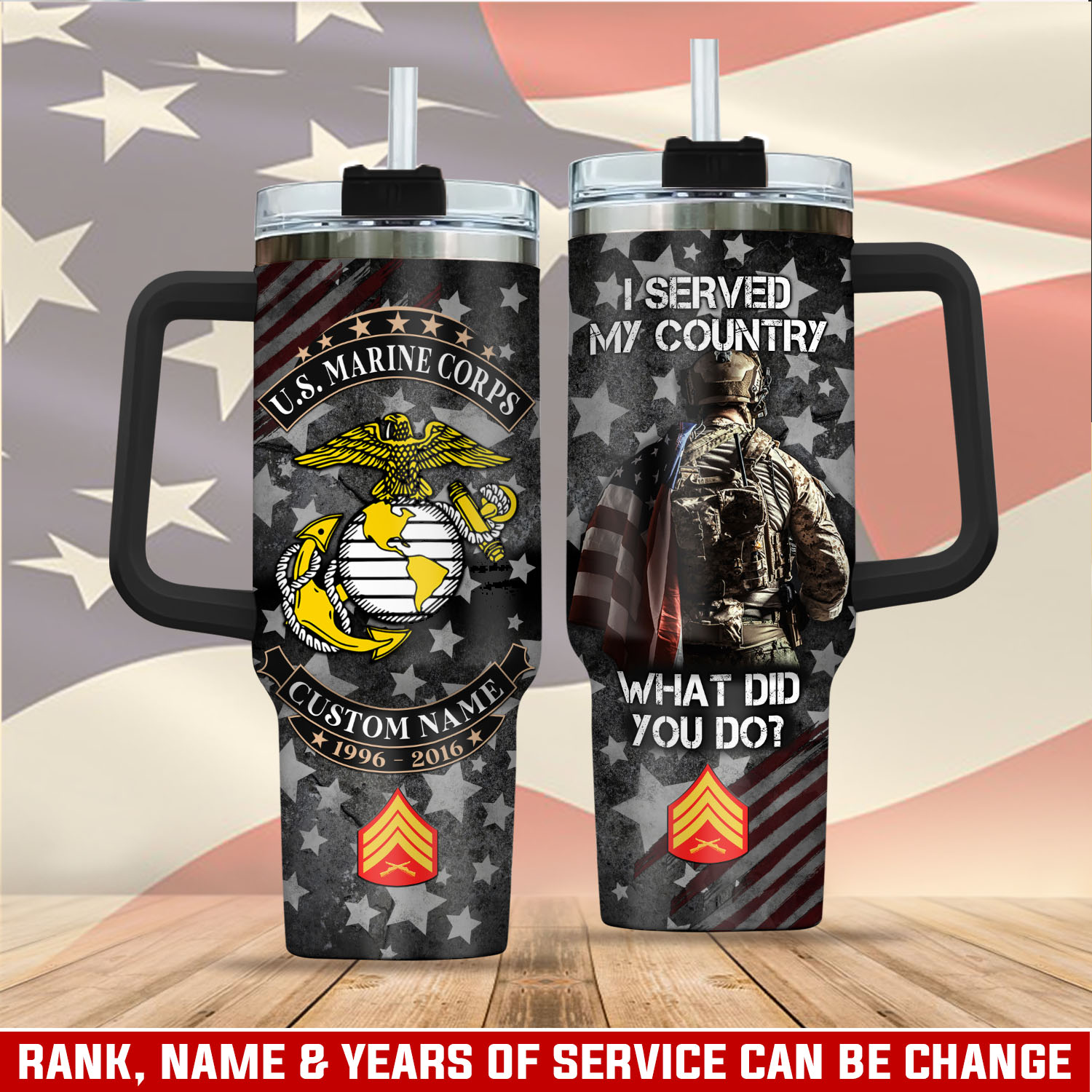 United States Marine Corps Custom Stanley Cup 40 oz 30 oz Tumbler With Handle