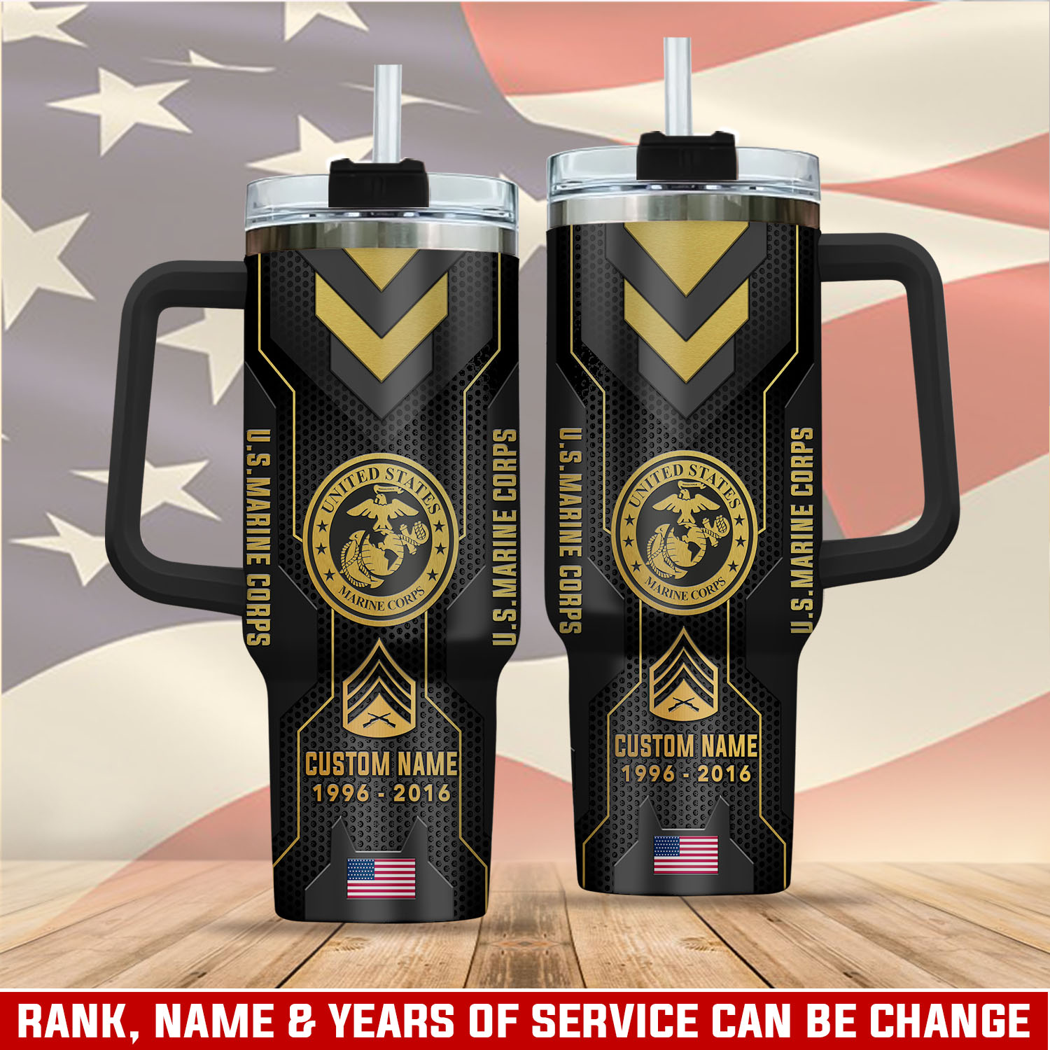 United States Marine Corps Custom Stanley Cup 40 oz 30 oz Tumbler With Handle