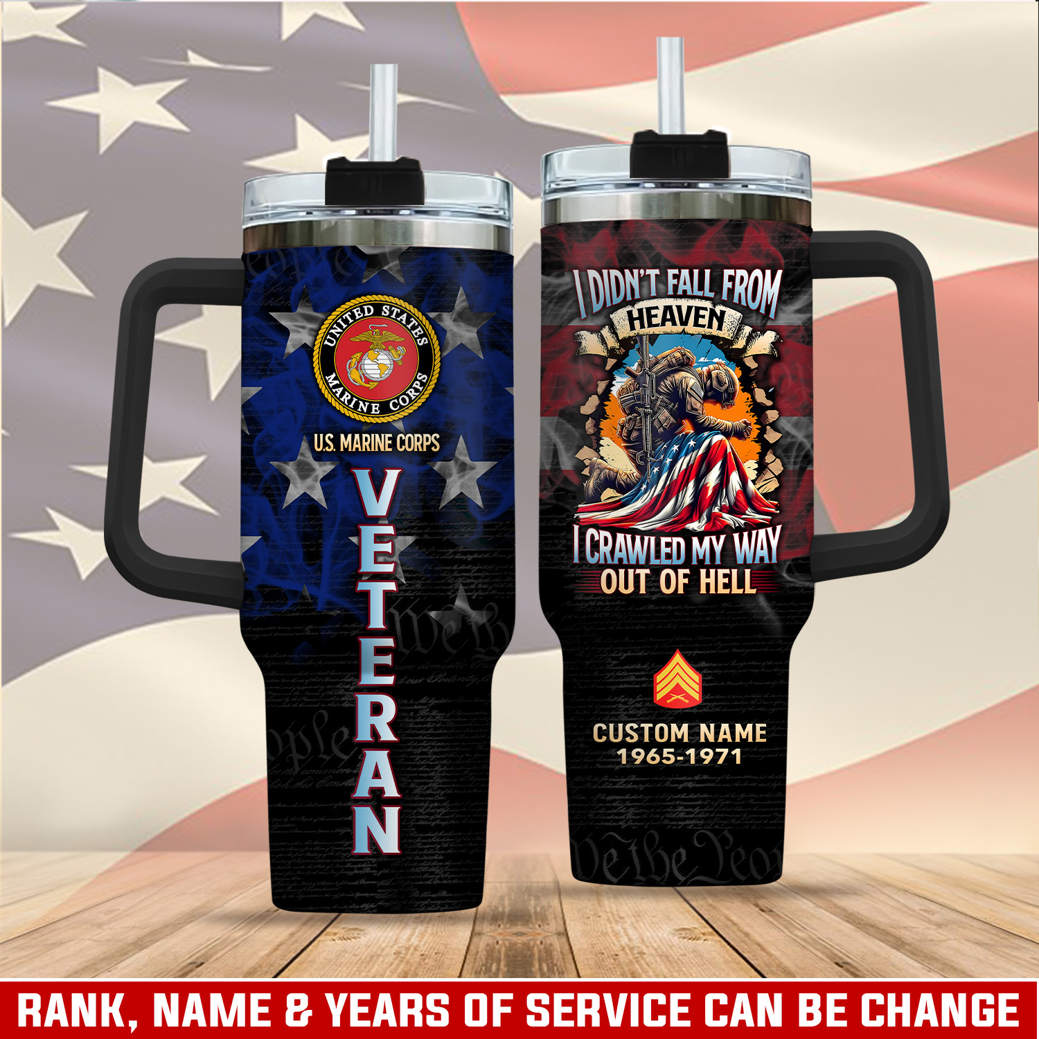 United States Marine Corps Custom Stanley Cup 40 oz 30 oz Tumbler With Handle
