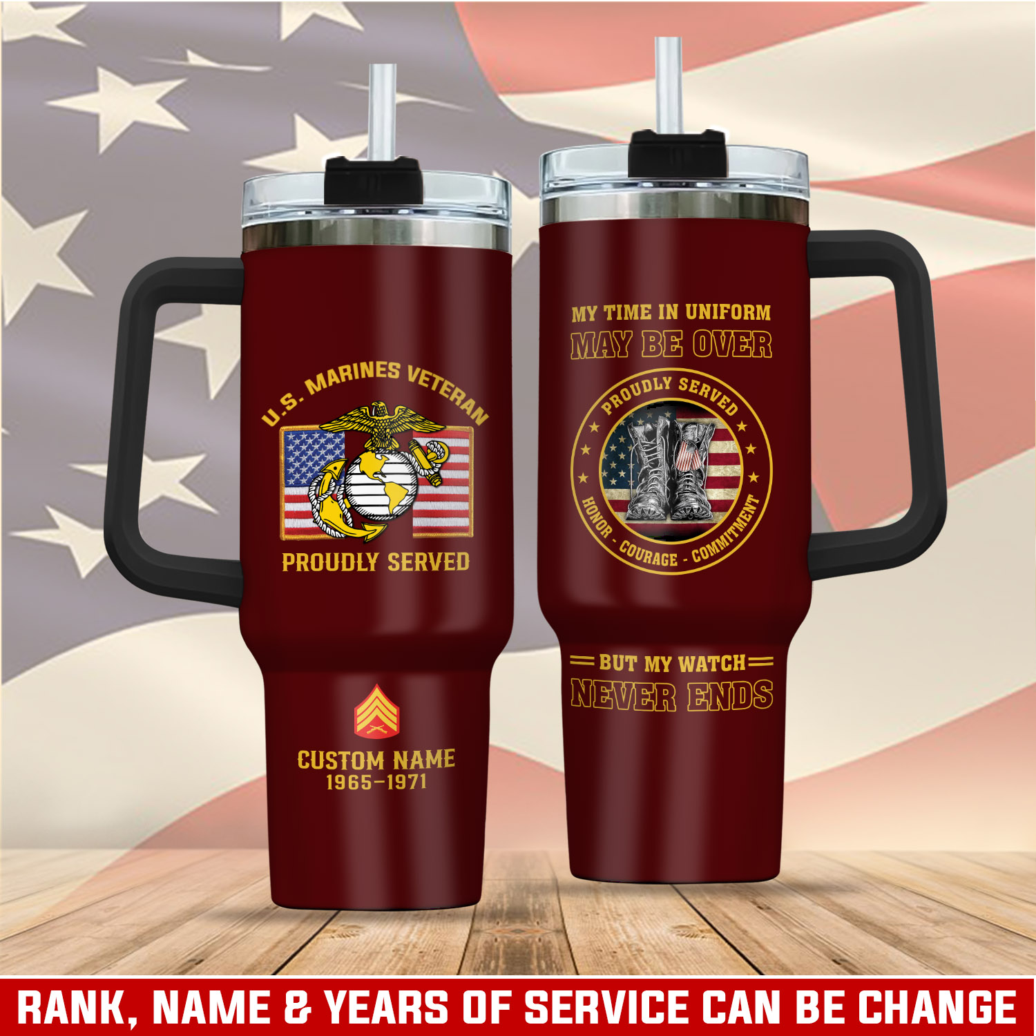 United States Marine Corps Custom Stanley Cup 40 oz 30 oz Tumbler With Handle