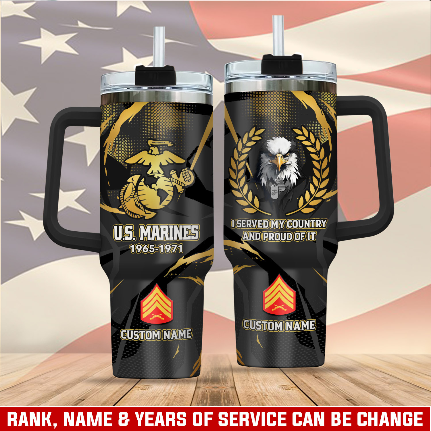 United States Marine Corps Custom Stanley Cup 40 oz 30 oz Tumbler With Handle