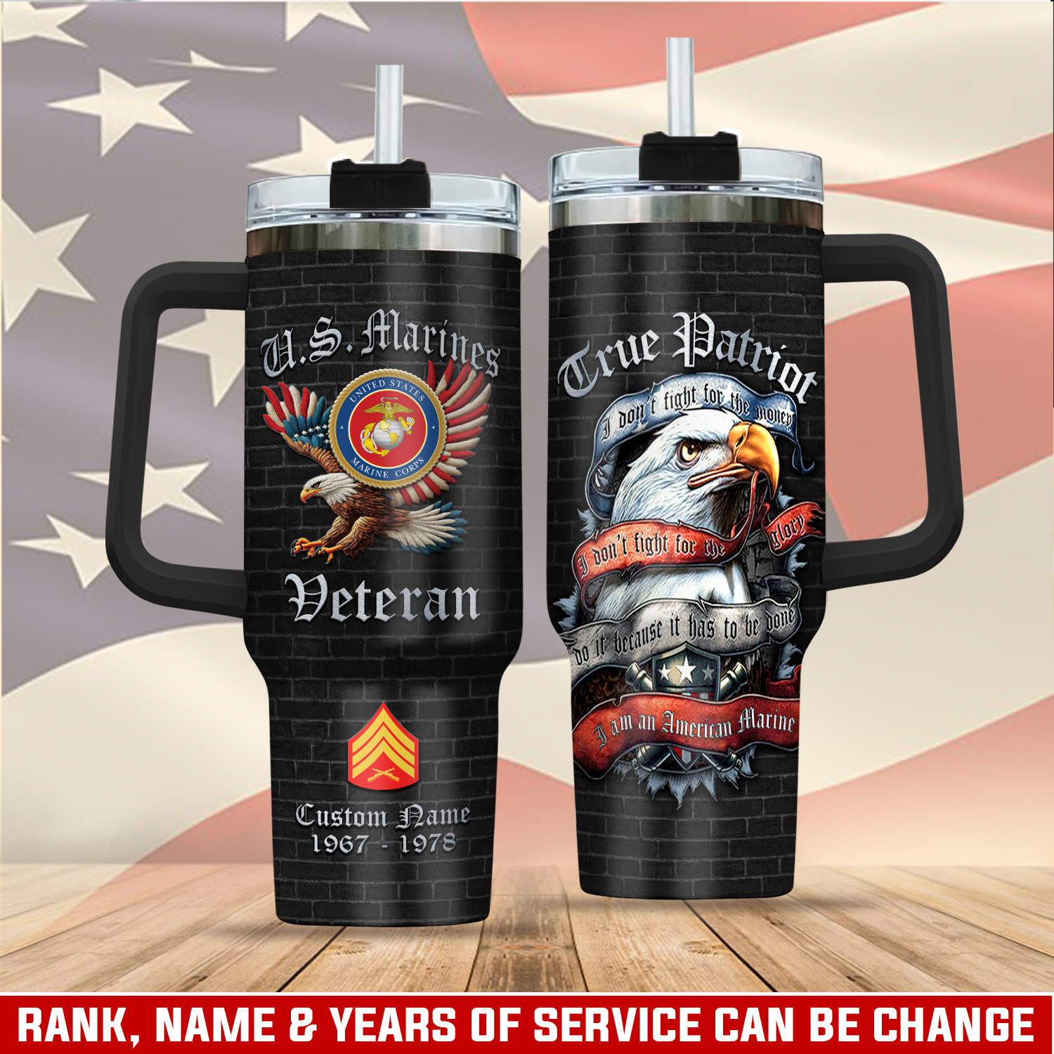 United States Marine Corps Custom Stanley Cup 40 oz 30 oz Tumbler With Handle