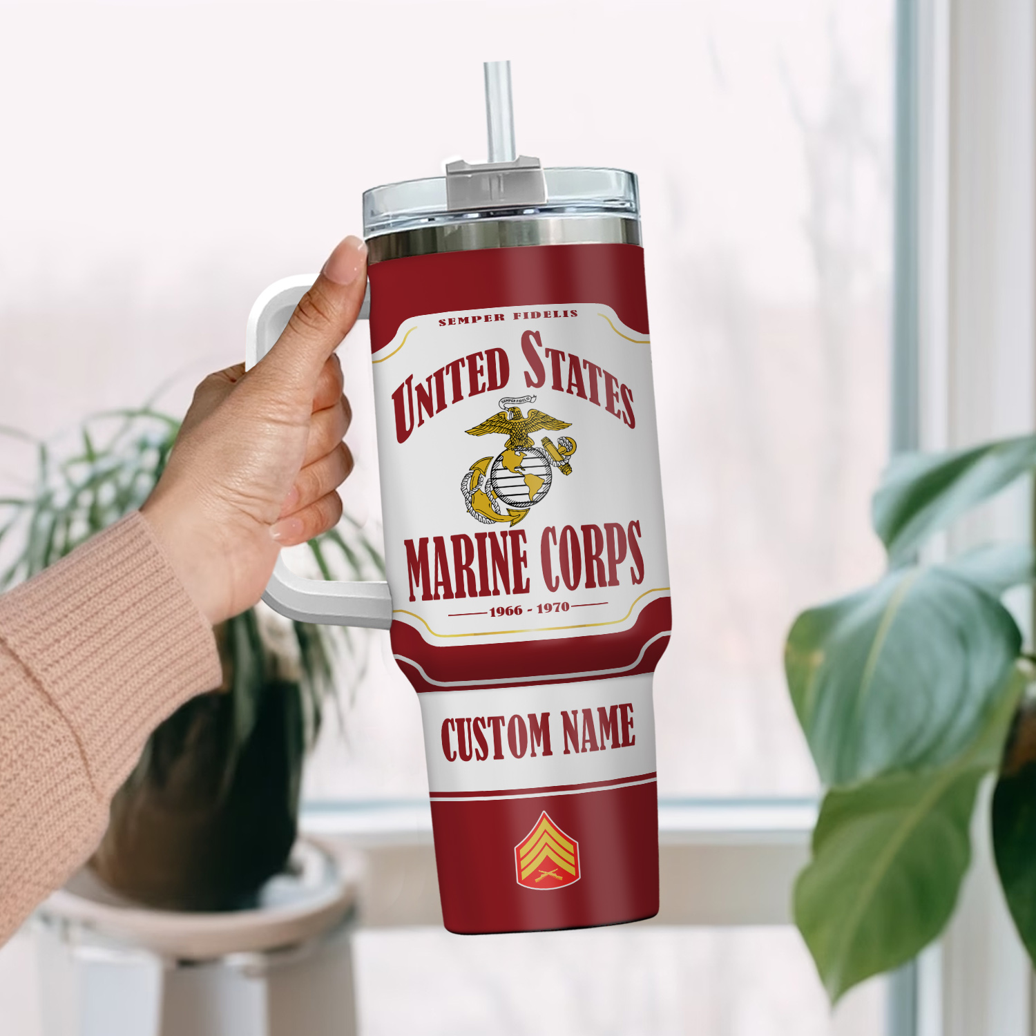 United States Marine Corps Custom Stanley Cup 40 oz 30 oz Tumbler With Handle