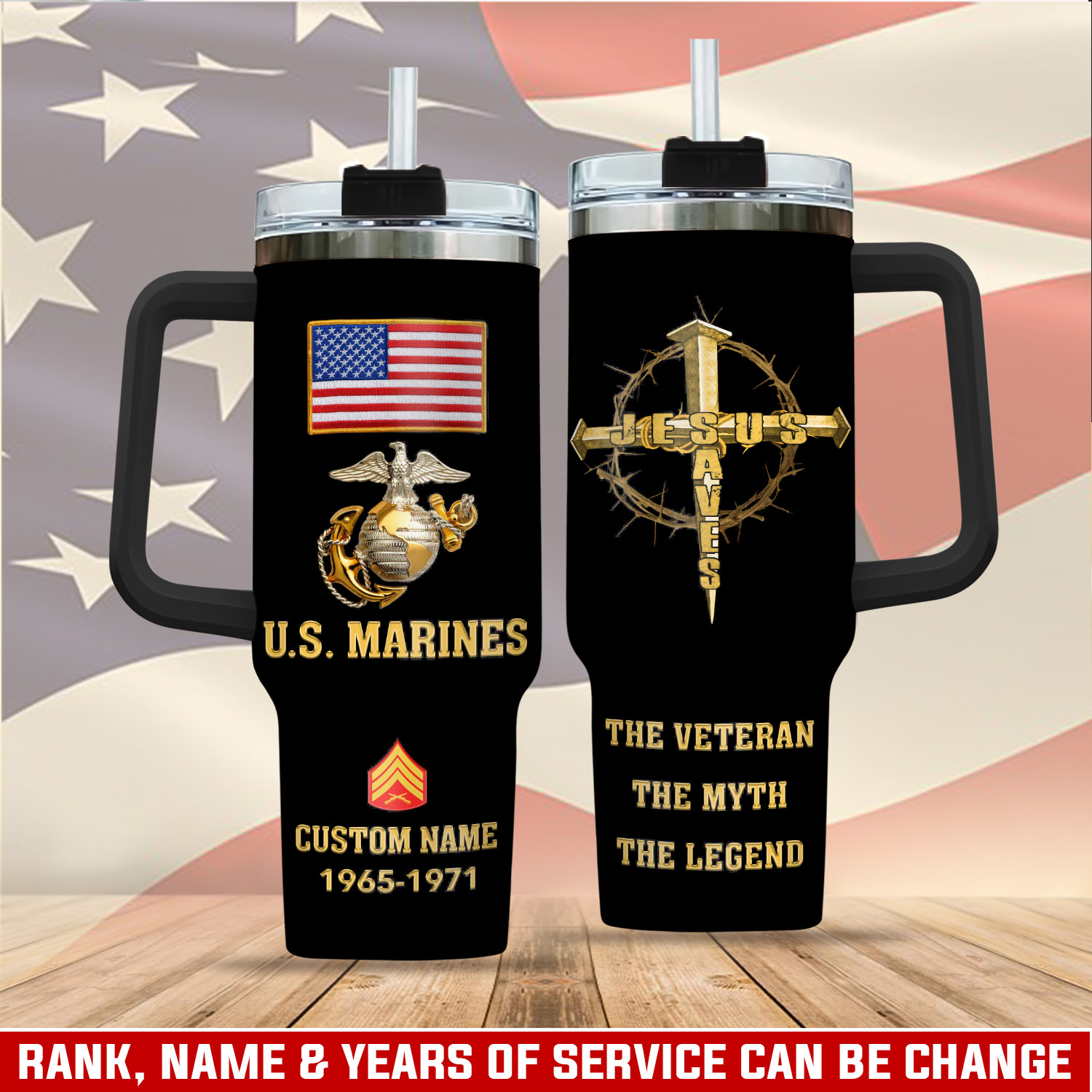 United States Marine Corps Custom Stanley Cup 40 oz 30 oz Tumbler With Handle