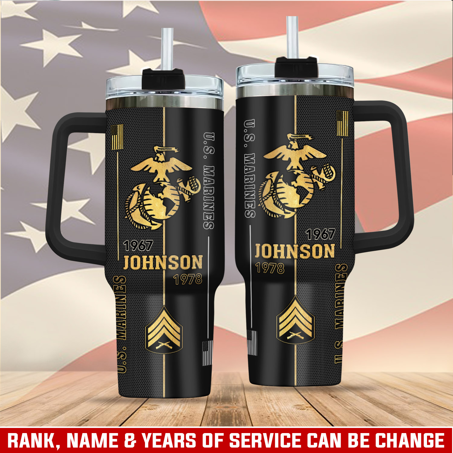 United States Marine Corps Custom Stanley Cup 40 oz 30 oz Tumbler With Handle