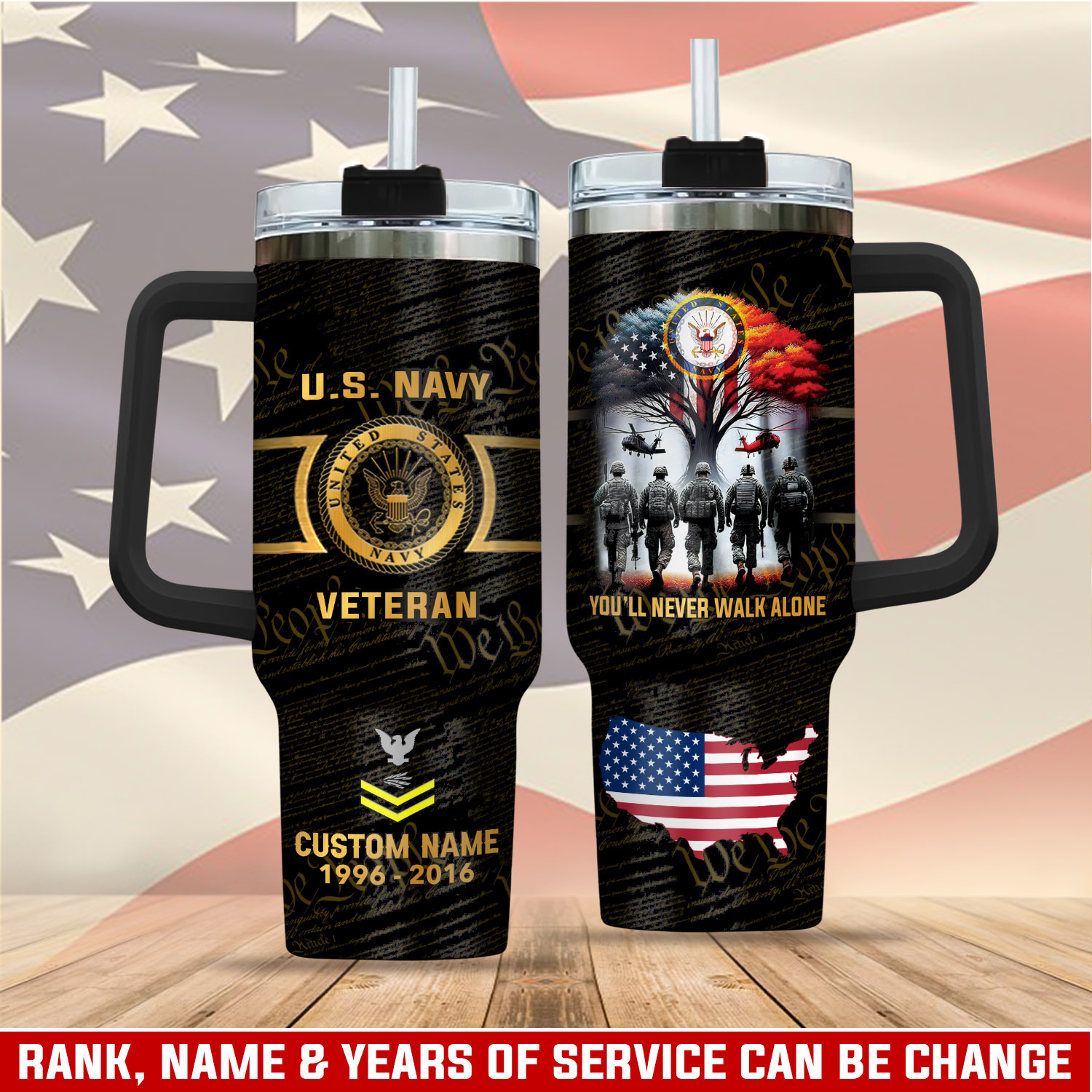 United States Navy Custom Stanley Cup 40 oz 30 oz Tumbler With Handle