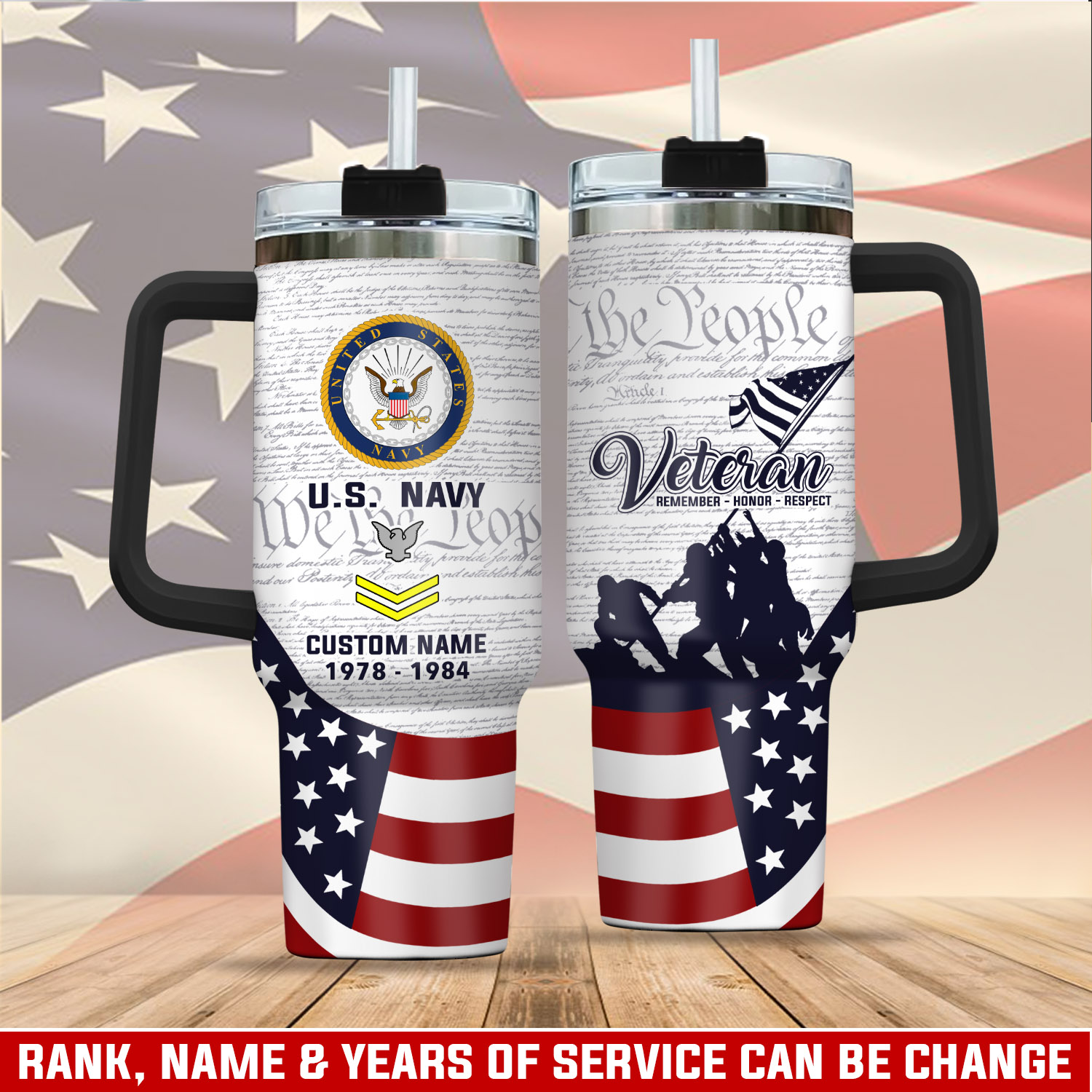 United States Navy Custom Stanley Cup 40 oz 30 oz Tumbler With Handle