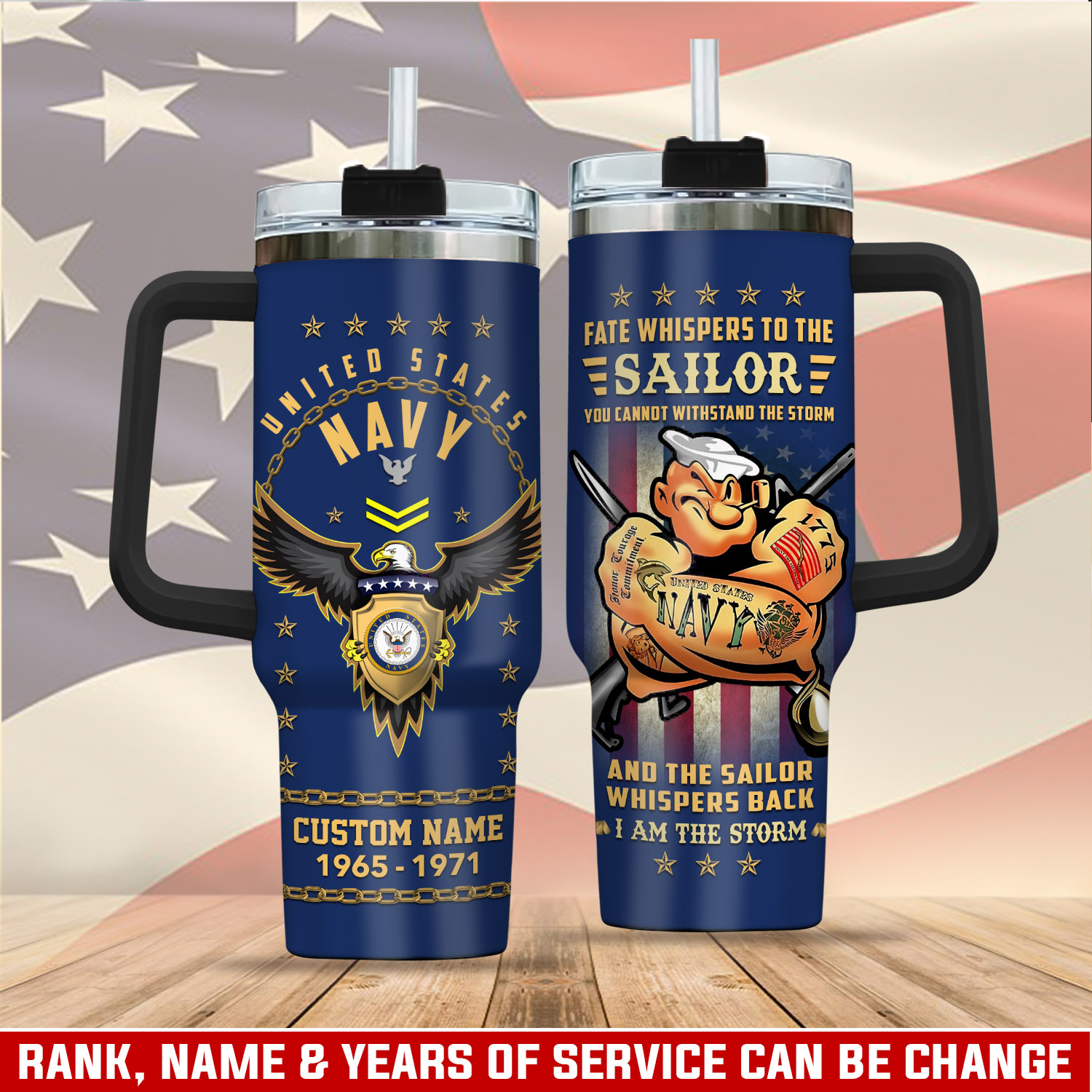 United States Navy Custom Stanley Cup 40 oz 30 oz Tumbler With Handle
