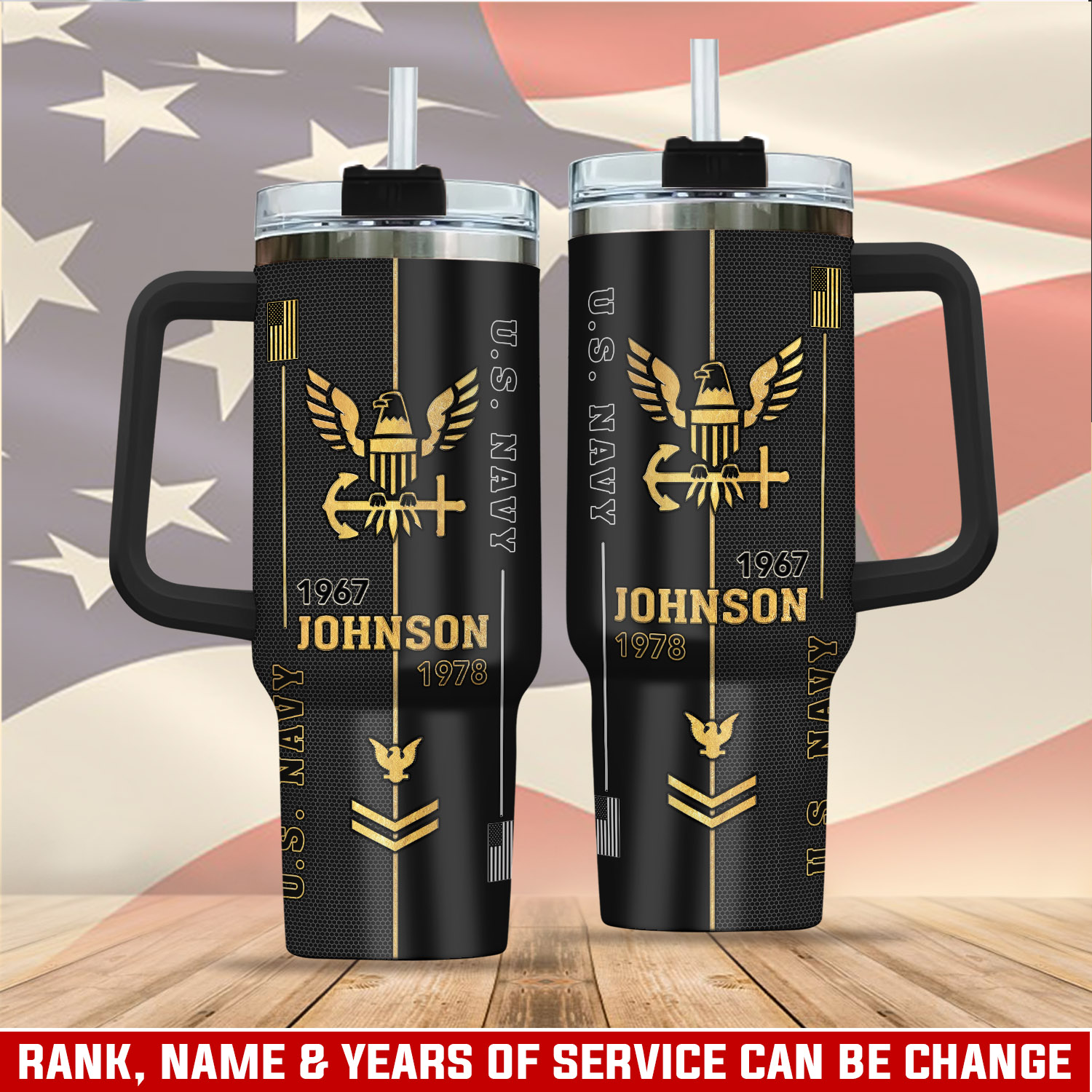 United States Navy Custom Stanley Cup 40 oz 30 oz Tumbler With Handle