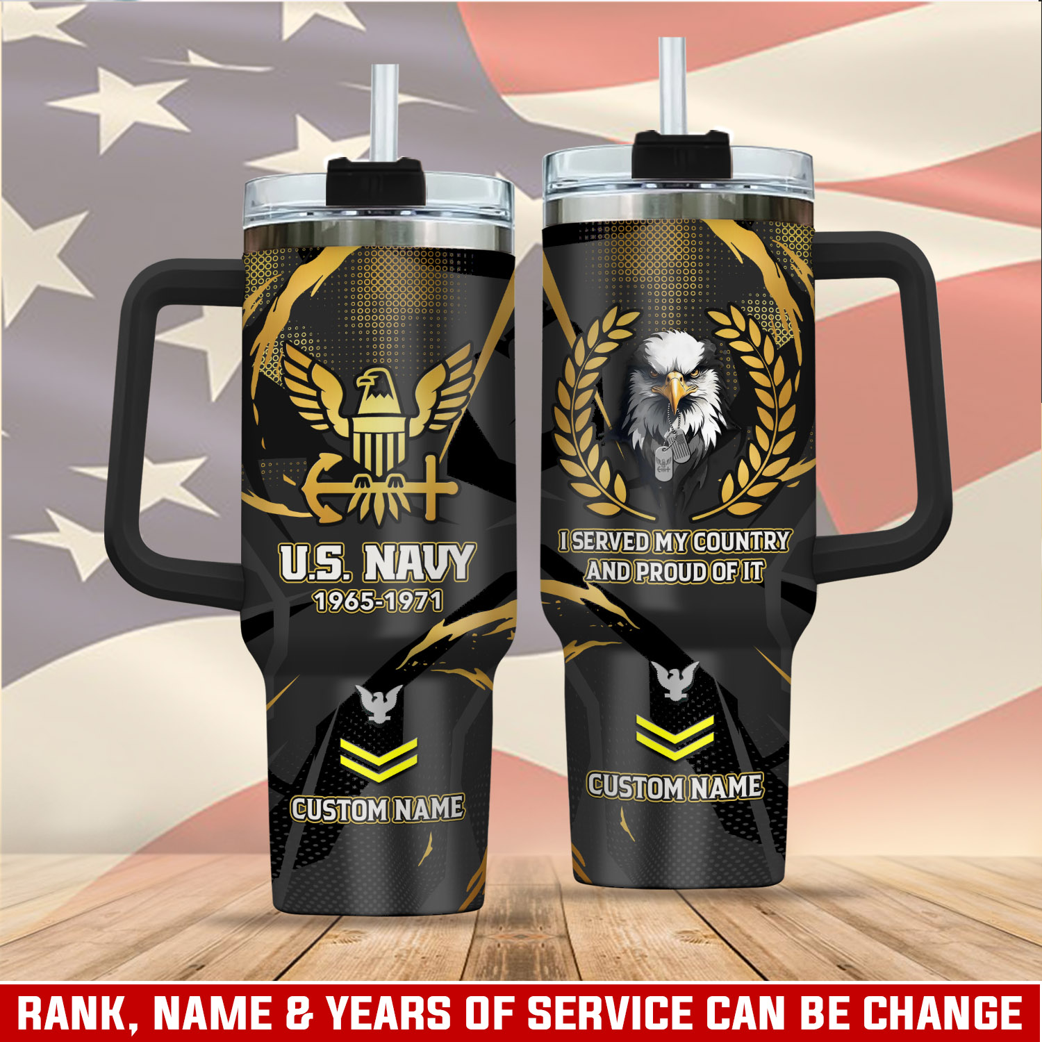 United States Navy Custom Stanley Cup 40 oz 30 oz Tumbler With Handle