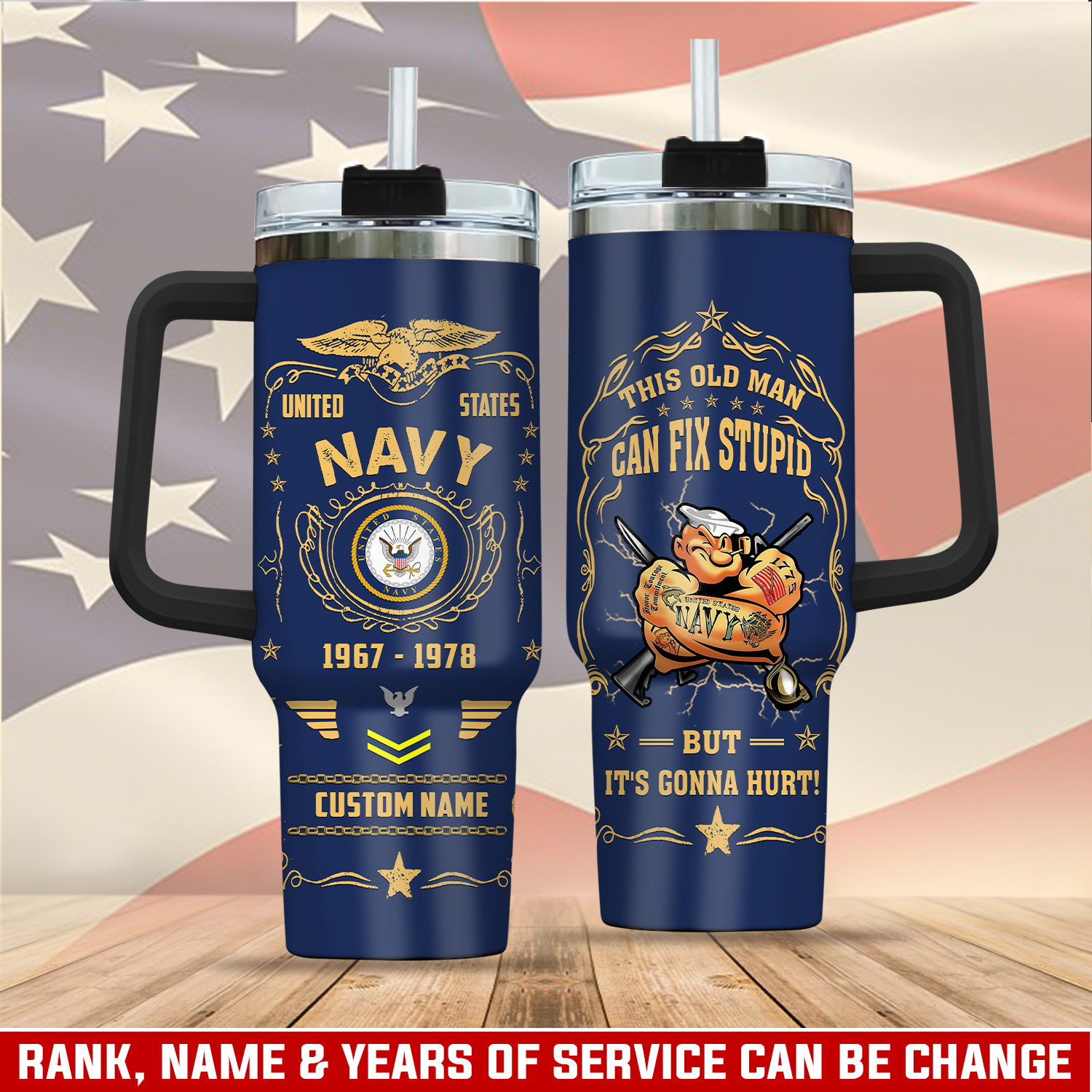 United States Navy Custom Stanley Cup 40 oz 30 oz Tumbler With Handle