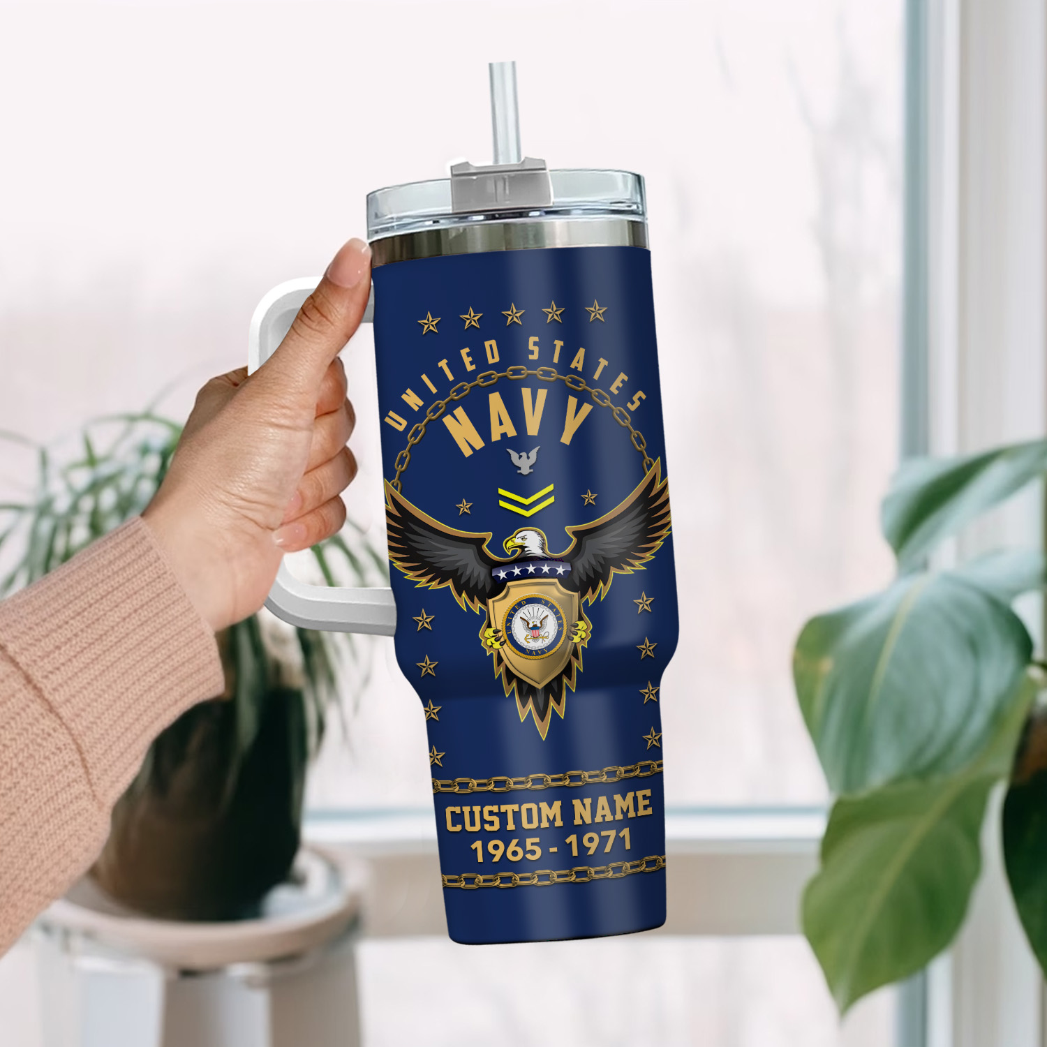 United States Navy Custom Stanley Cup 40 oz 30 oz Tumbler With Handle