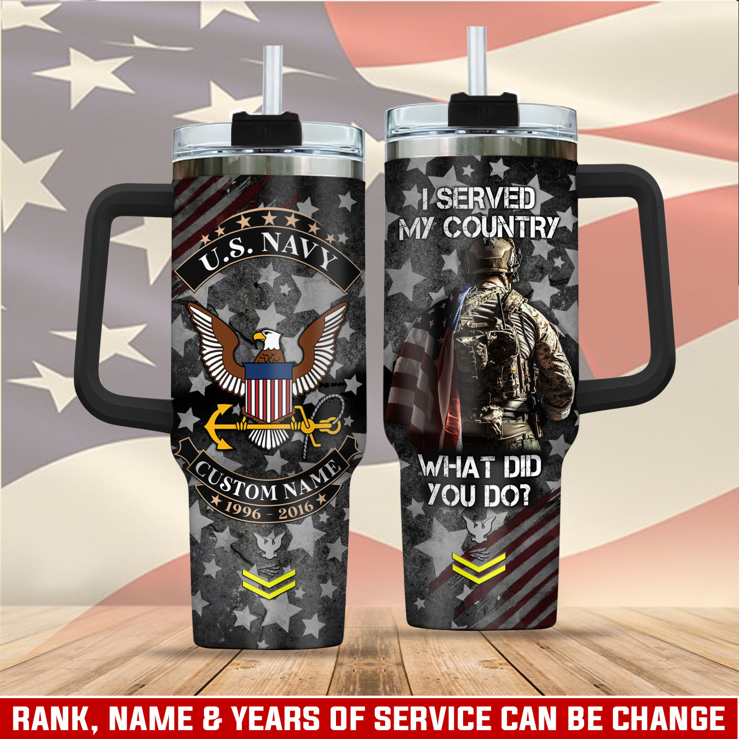 United States Navy Custom Stanley Cup 40 oz 30 oz Tumbler With Handle