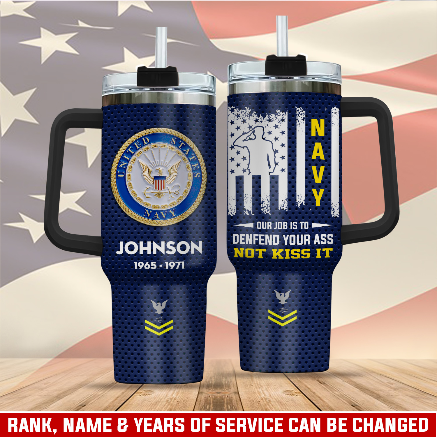 United States Navy Custom Stanley Cup 40 oz 30 oz Tumbler With Handle