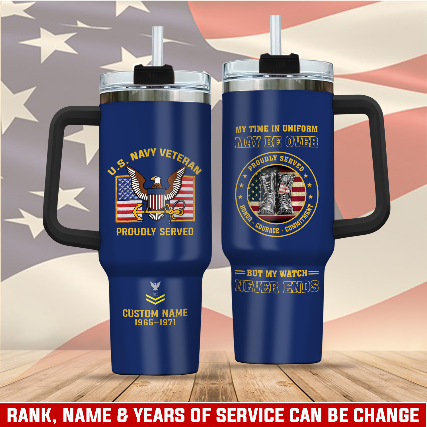United States Navy Custom Stanley Cup 40 oz 30 oz Tumbler With Handle