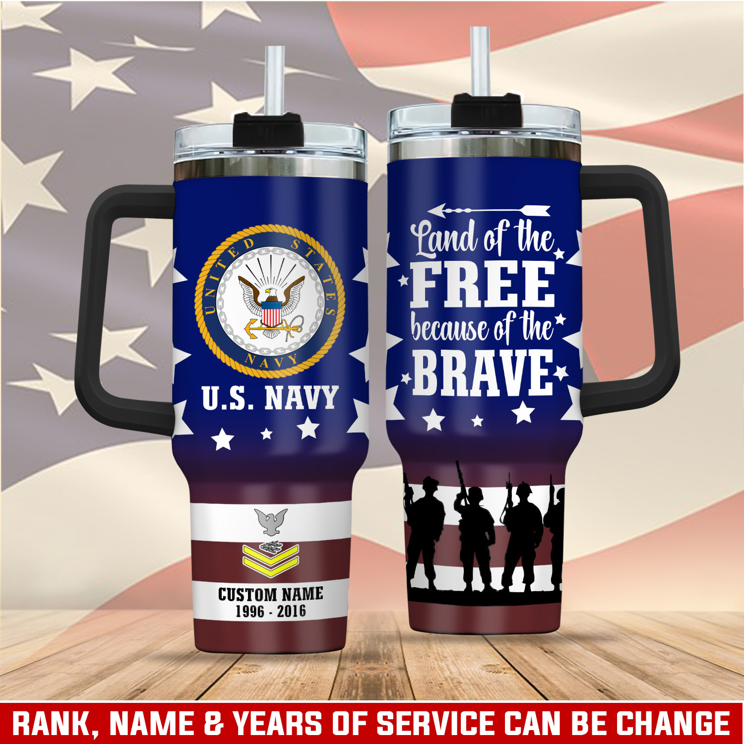 United States Navy Custom Stanley Cup 40 oz 30 oz Tumbler With Handle