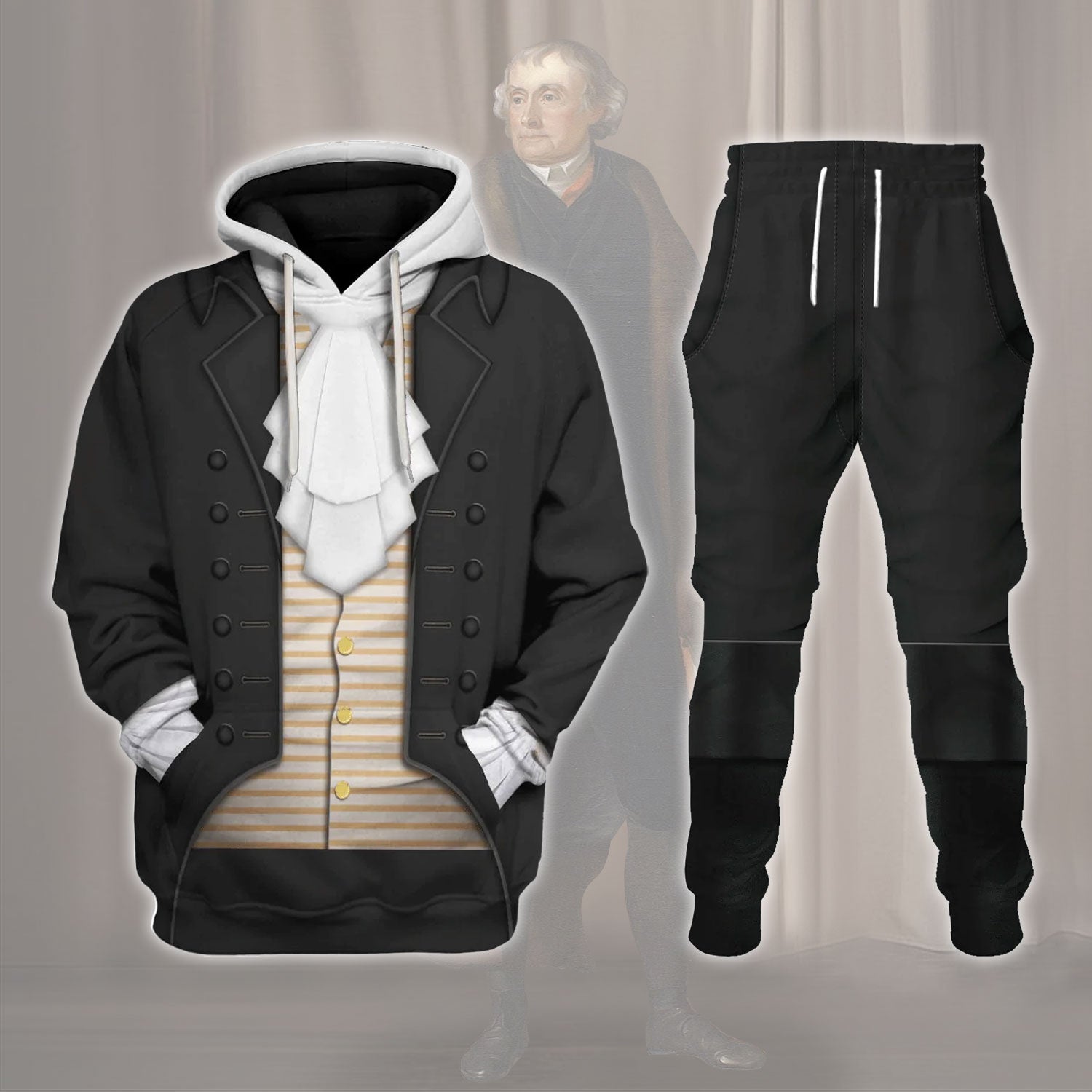 U.S. President Thomas Jefferson Costume Hoodie Sweatshirt T-Shirt Sweatpants Tracksuit - Stormmerch Exclusive