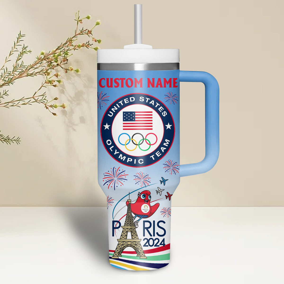 USA Olympic Paris 2024 Custom Stanley Cup 40 oz 30 oz Tumbler With Handle