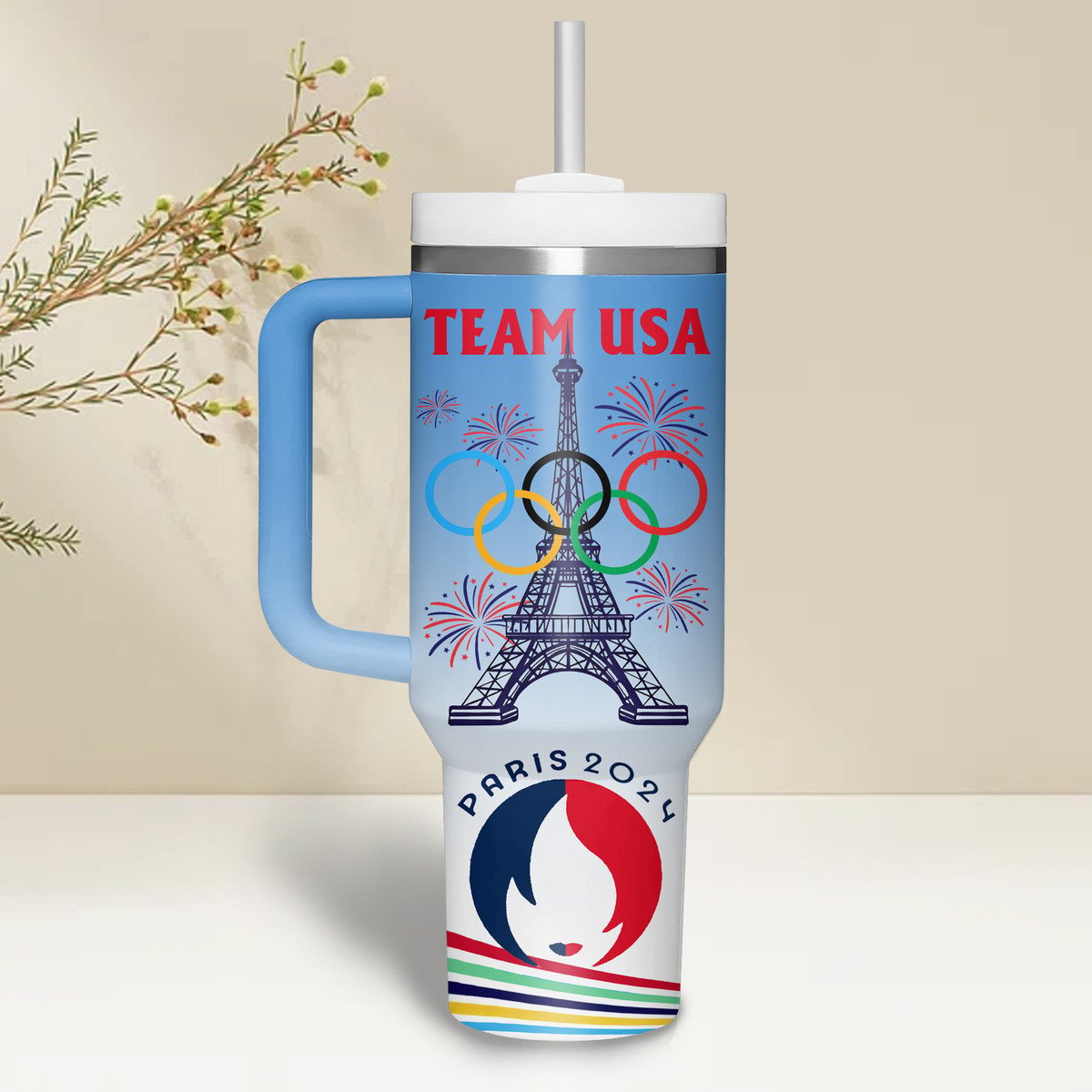 USA Olympic Paris 2024 Custom Stanley Cup 40 oz 30 oz Tumbler With Handle