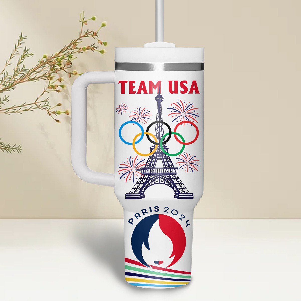 USA Olympic Paris 2025Custom Stanley Cup 40 oz 30 oz Tumbler With Handle