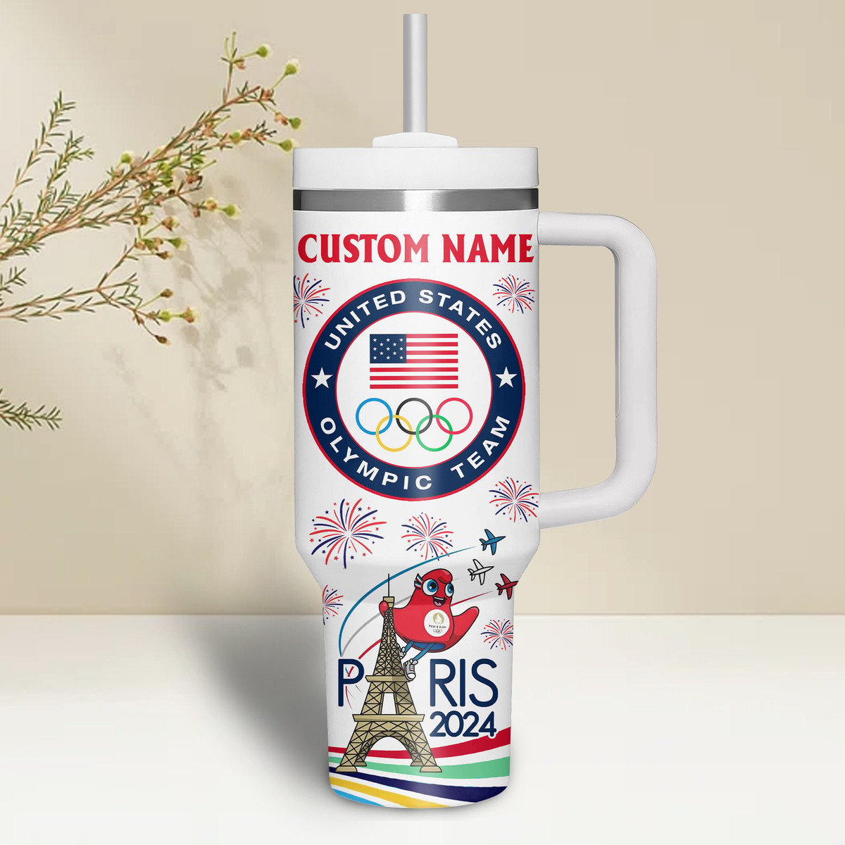 USA Olympic Paris 2025Custom Stanley Cup 40 oz 30 oz Tumbler With Handle