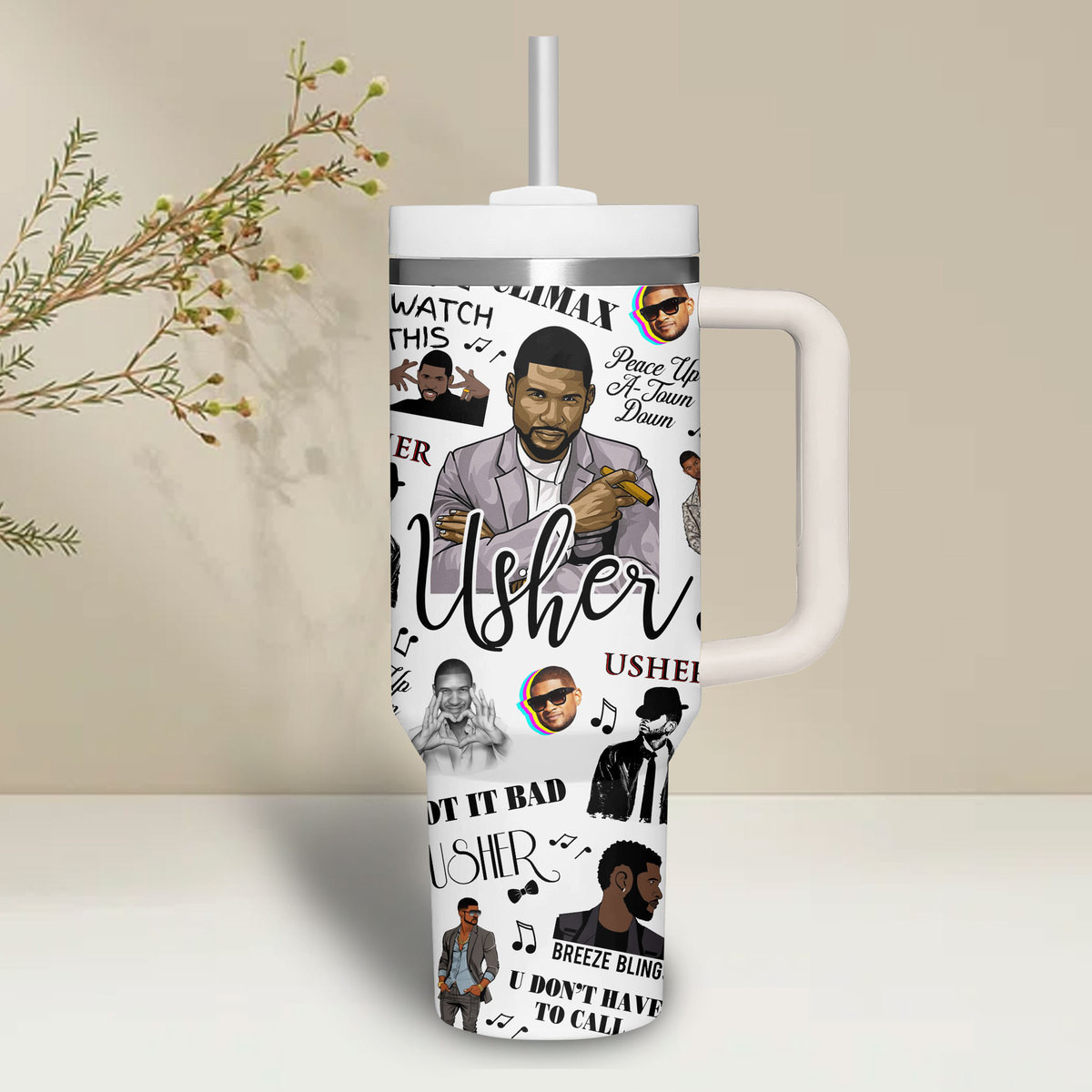 Usher Music Custom Stanley Cup 40 oz 30 oz Tumbler With Handle