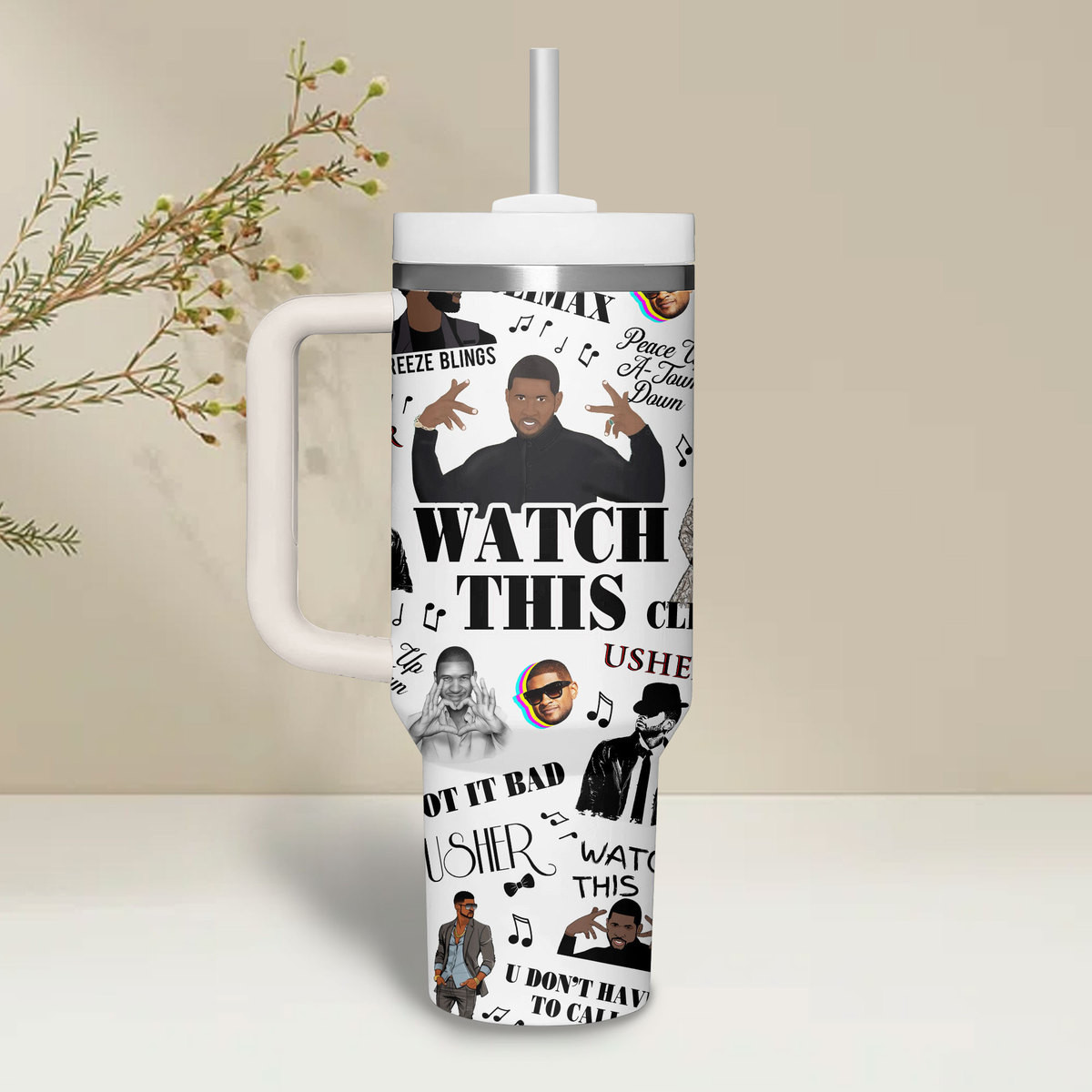 Usher Music Custom Stanley Cup 40 oz 30 oz Tumbler With Handle