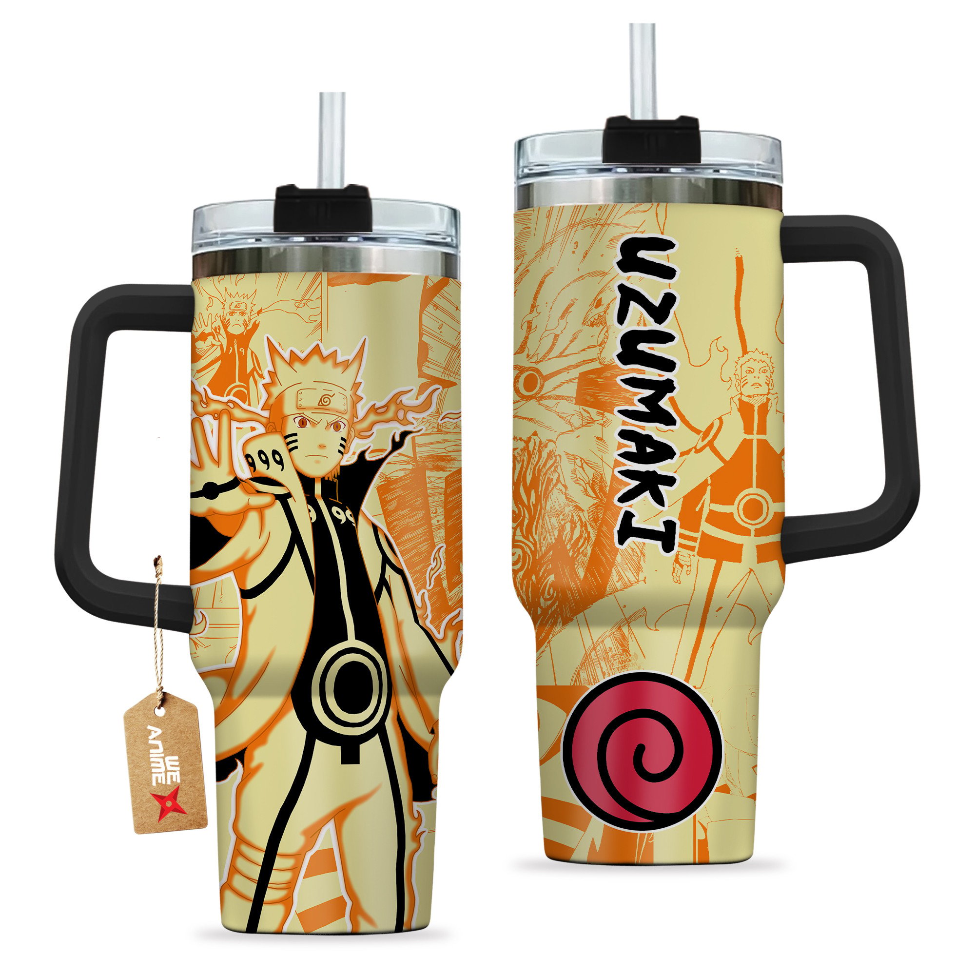 Uzumaki Bijuu Mode Naruto Anime Custom Stanley Cup 40 oz 30 oz Tumbler With Handle