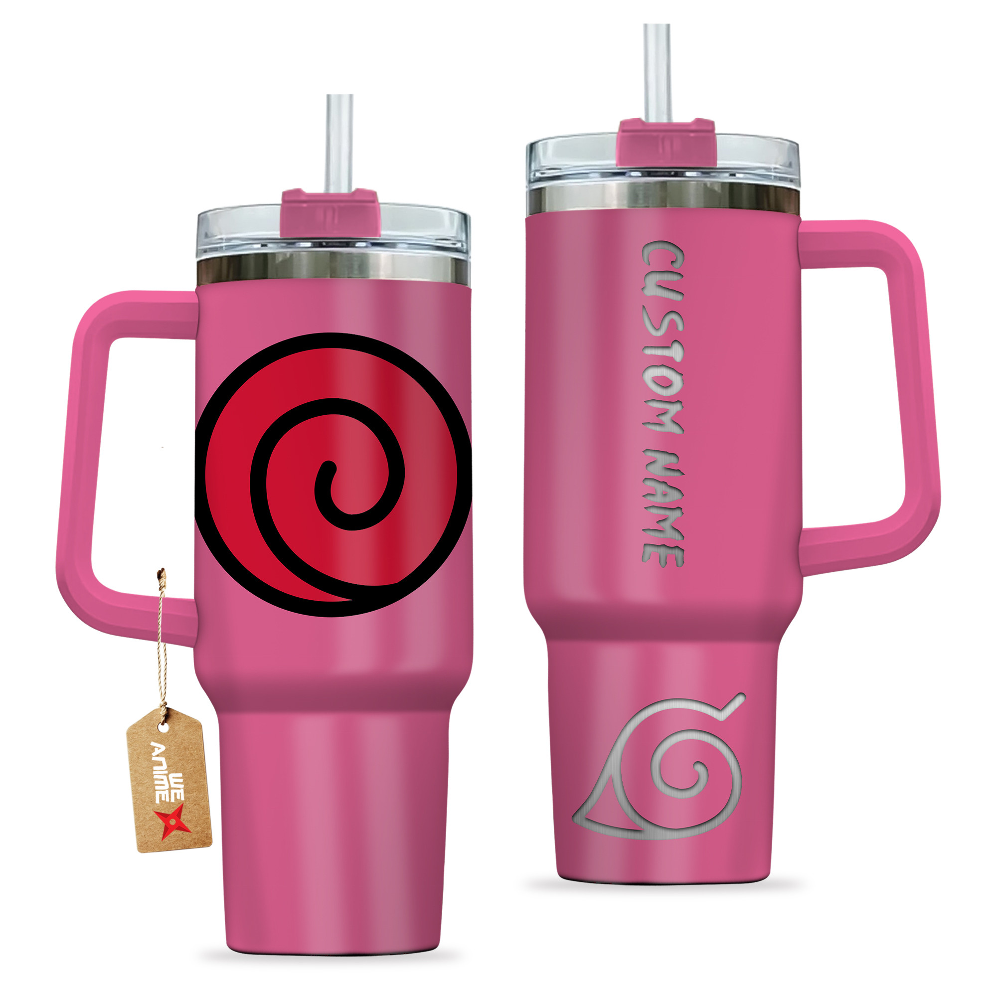 Uzumaki Clan Symbol Naruto Anime Custom Stanley Cup 40 oz 30 oz Tumbler With Handle