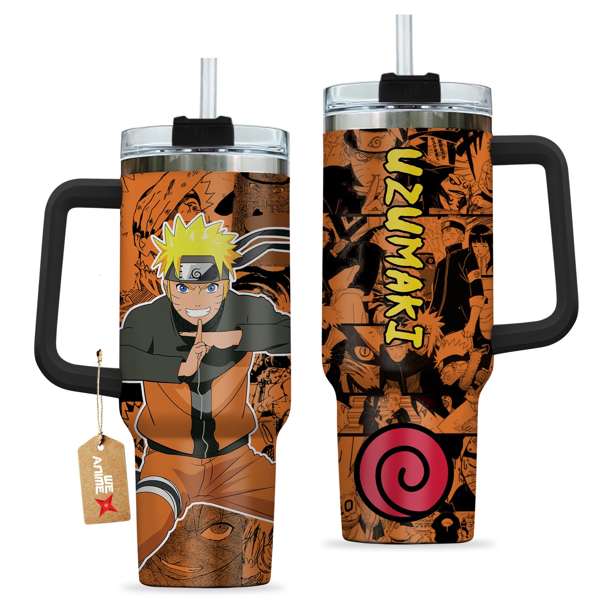 Uzumaki Naruto Anime Custom Stanley Cup 40 oz 30 oz Tumbler With Handle