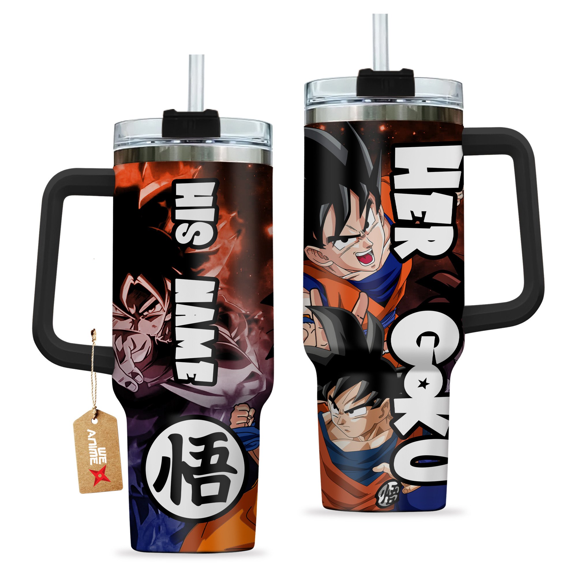 Valentine Her Goku Dragon Ball Anime Custom Stanley Cup 40 oz 30 oz Tumbler With Handle