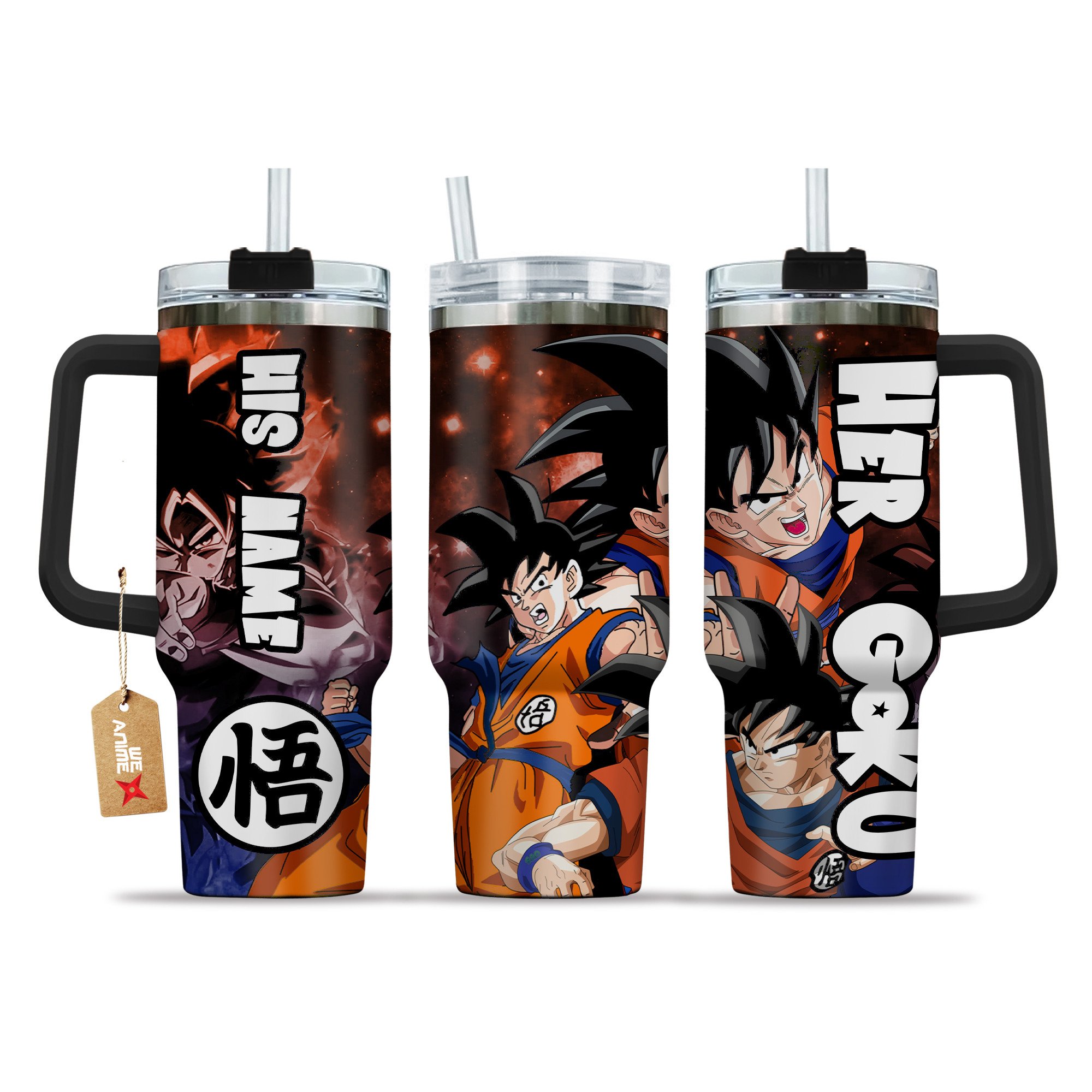 Valentine Her Goku Dragon Ball Anime Custom Stanley Cup 40 oz 30 oz Tumbler With Handle