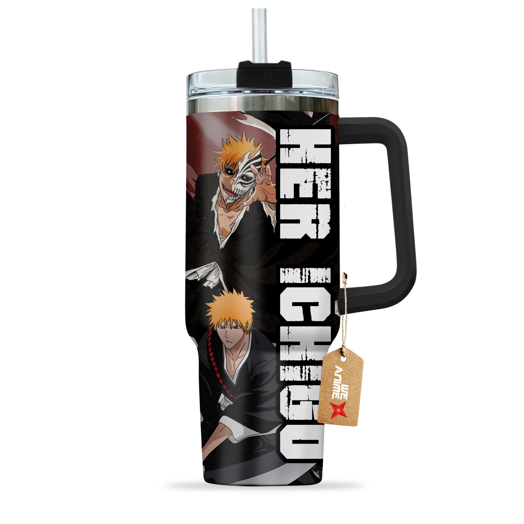 Valentine Her Ichigo Kurosaki Bleach Anime Custom Stanley Cup 40 oz 30 oz Tumbler With Handle